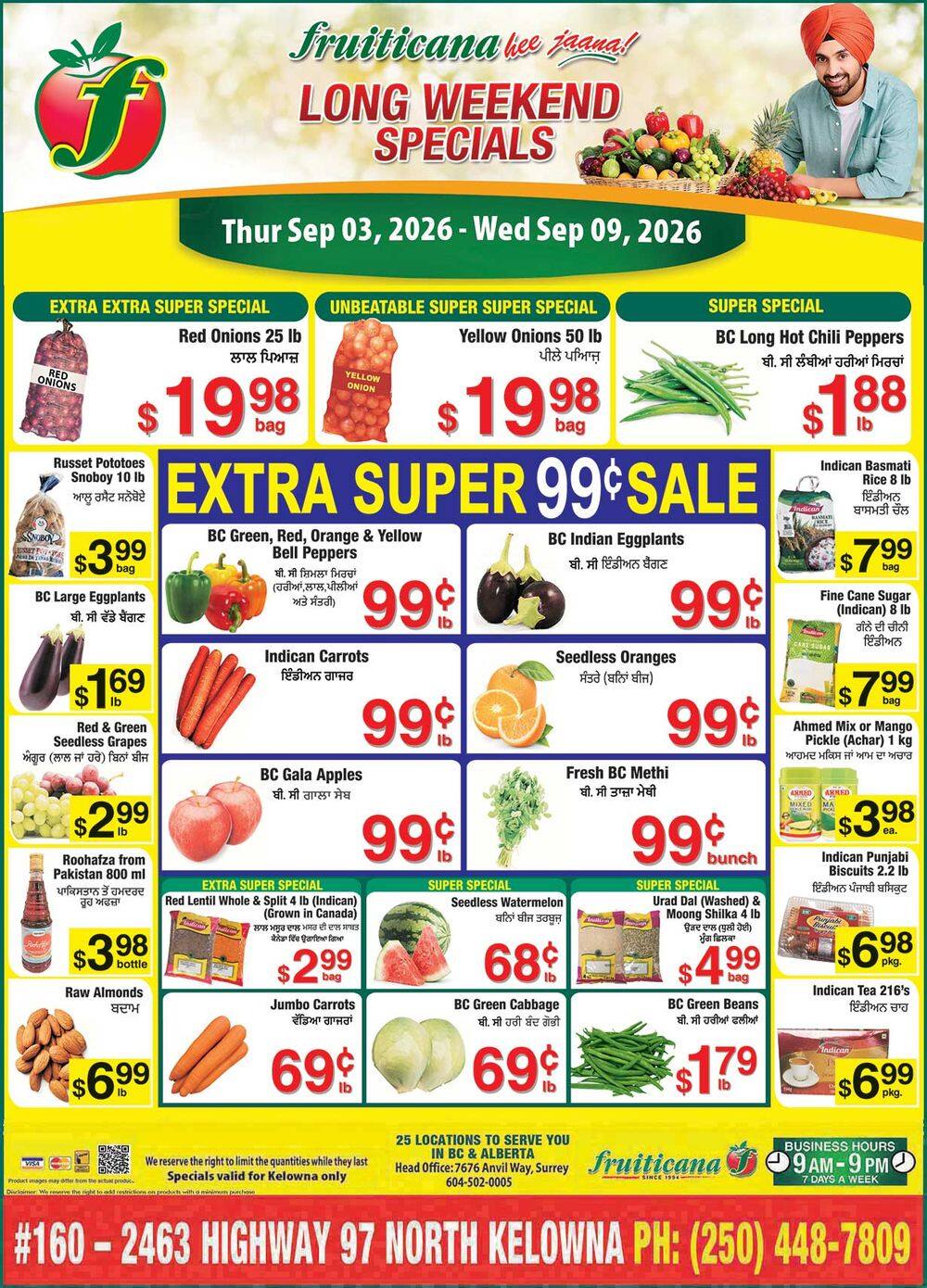 Fruiticana (Kelowna) Flyer September 3 to 9