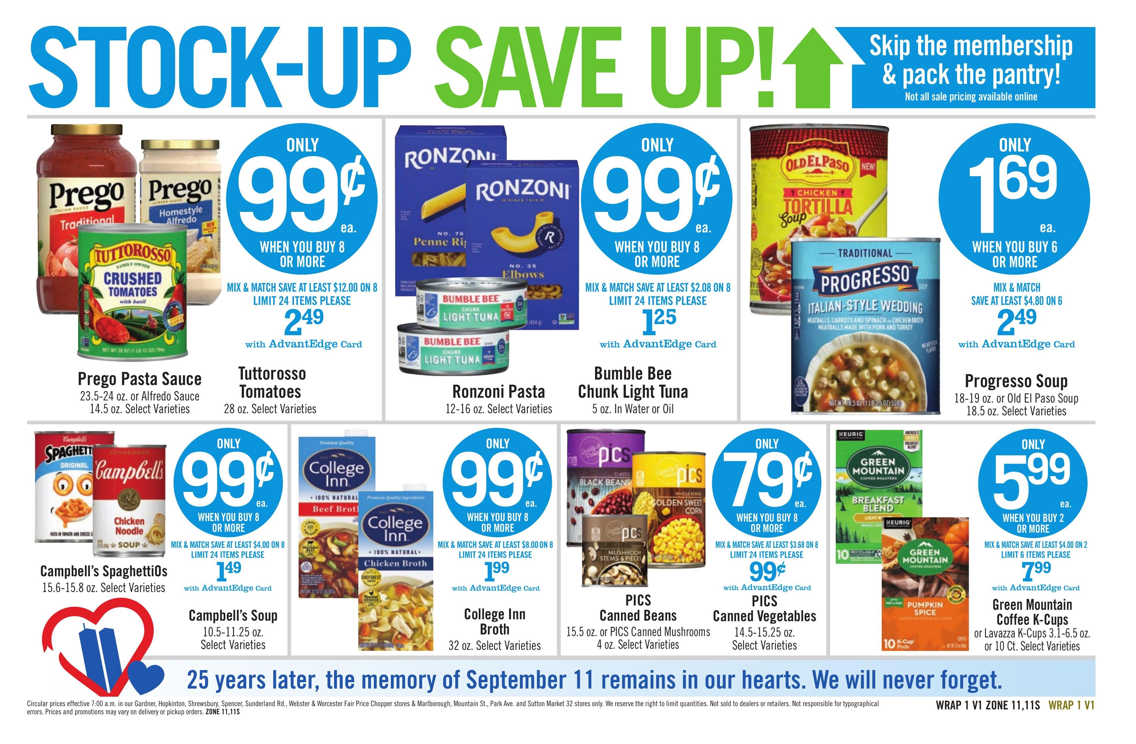 Price Chopper (Athol Area, MA) Weekly Ad September 6 - 12, 2026