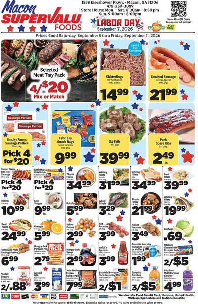SuperValu Foods Macon Weekly Ad September 5 - 11, 2026
