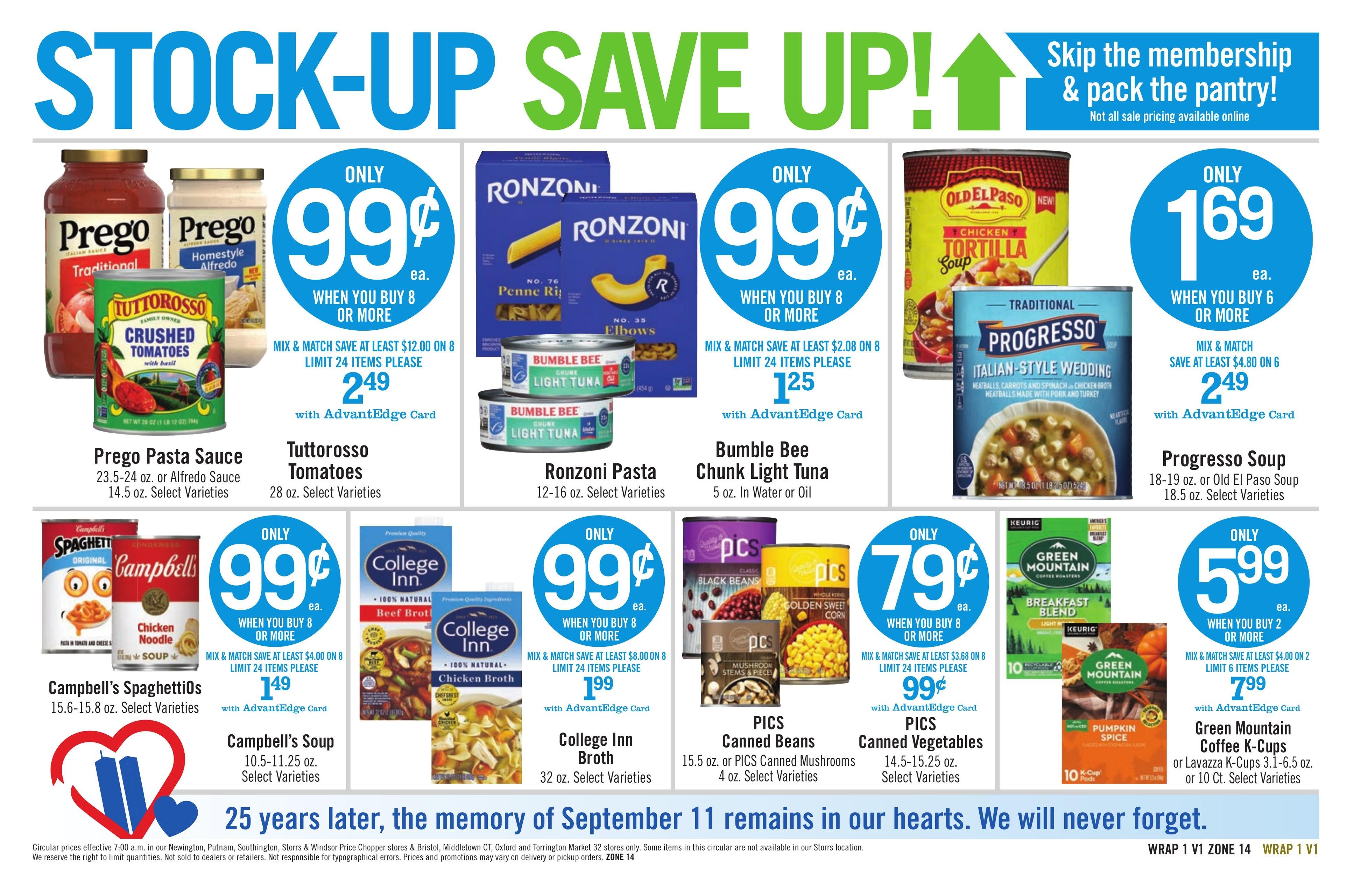 Price Chopper (Springfield Area, MA) Weekly Ad September 6 - 12, 2026