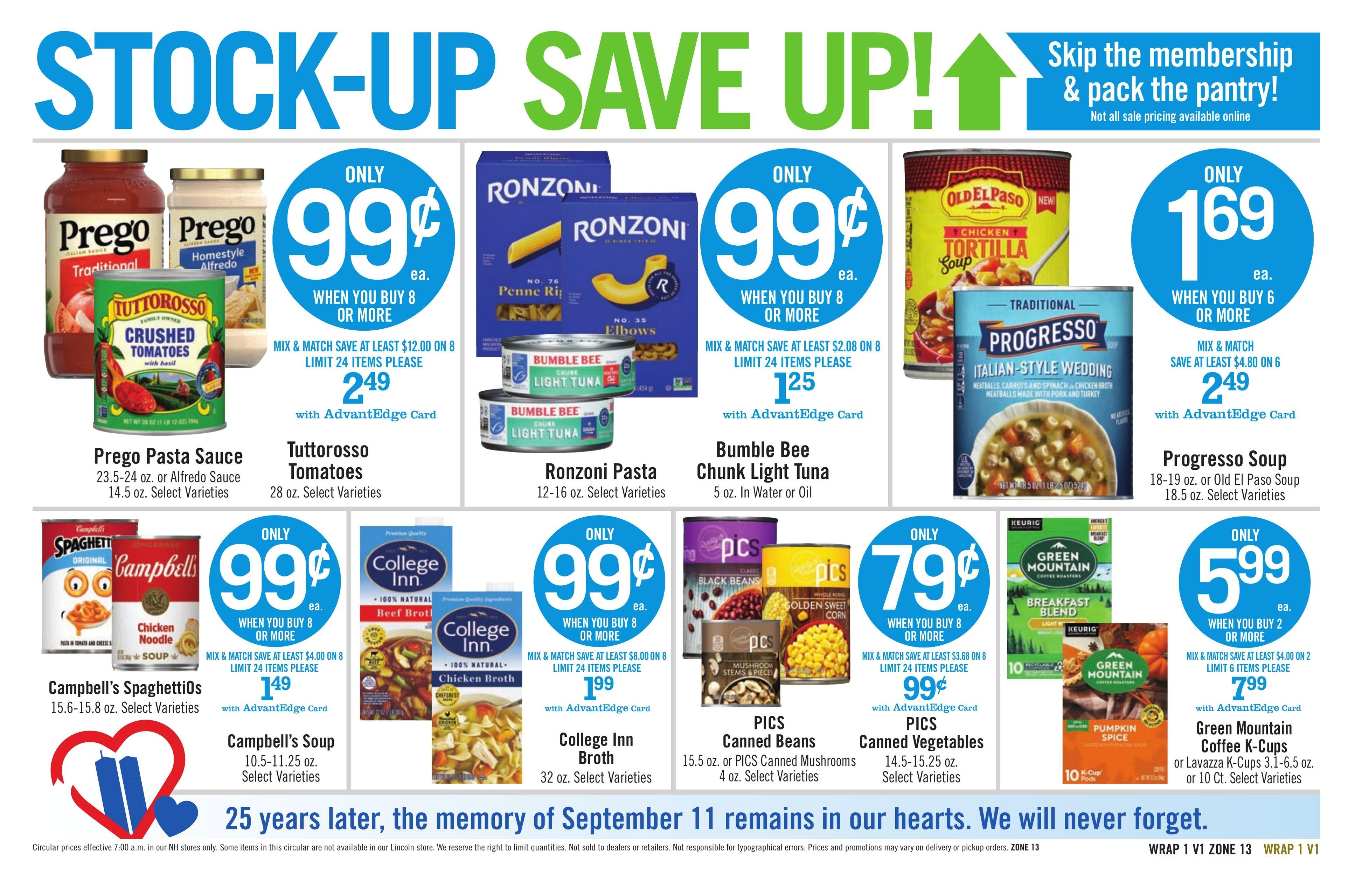 Price Chopper (Franconia Area, NH) Weekly Ad September 6 - 12, 2026