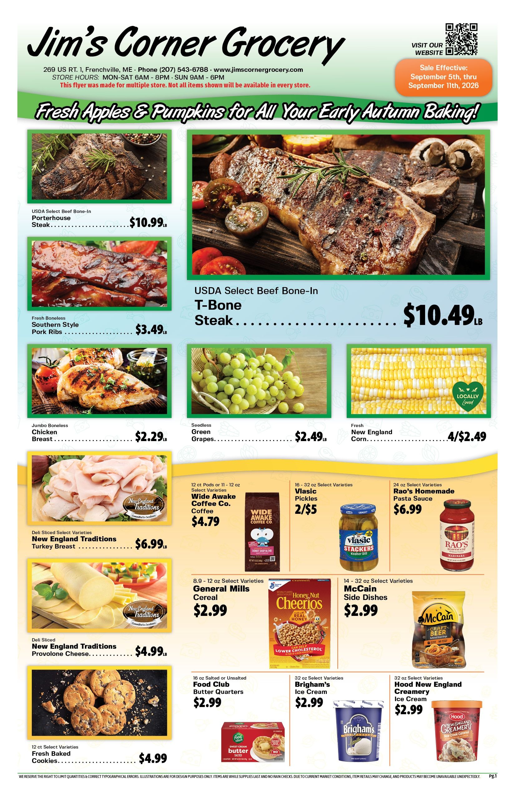 Jim's Corner Grocery Weekly Ad September 5 - 11, 2026