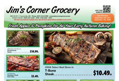 Jim's Corner Grocery Weekly Ad September 5 - 11, 2026