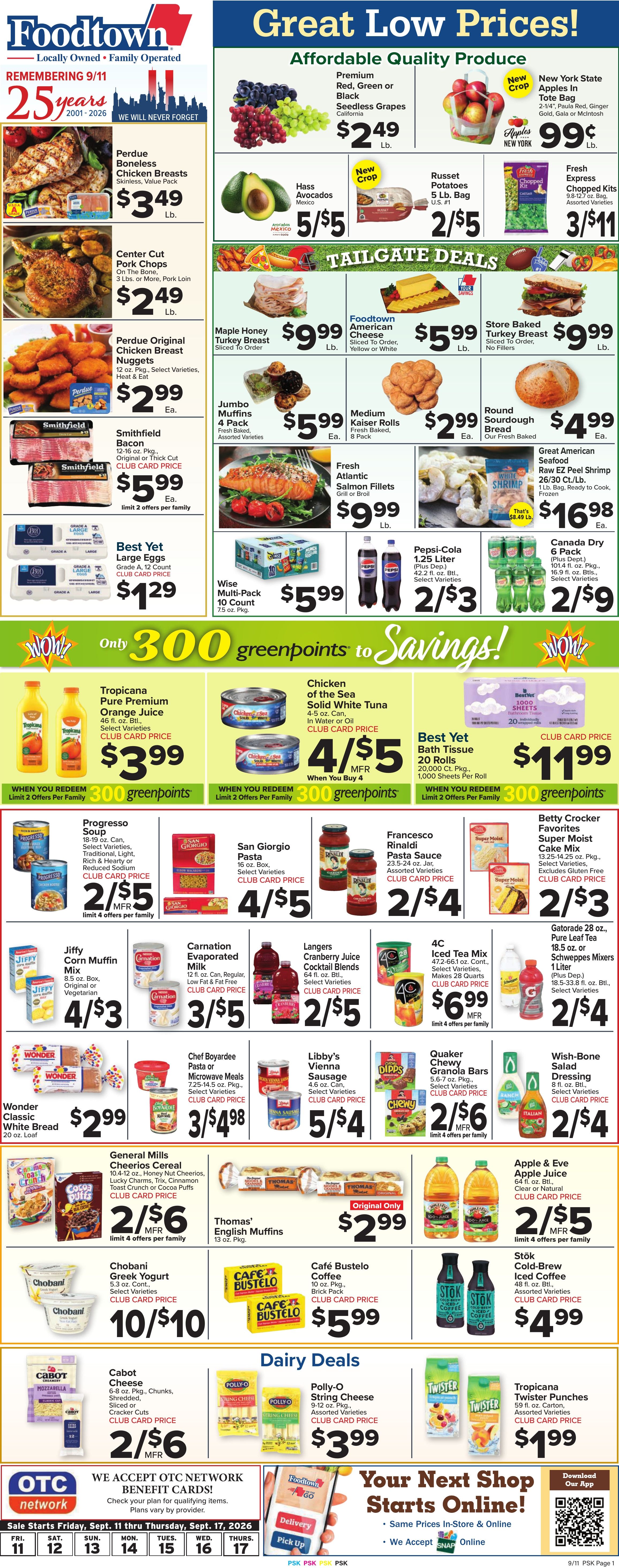 Foodtown Weekly Ad September 11 - 17, 2026
