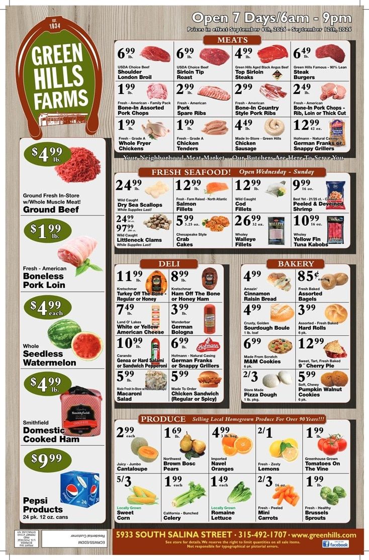 Green Hills Farms Weekly Ad September 6 - 12, 2026