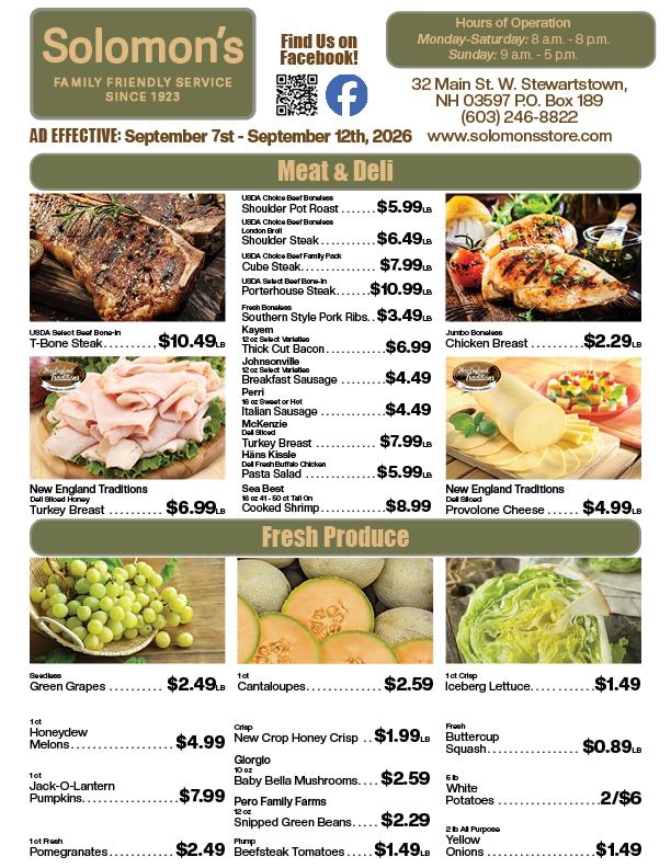 Solomon's Store Weekly Ad September 7 - 12, 2026
