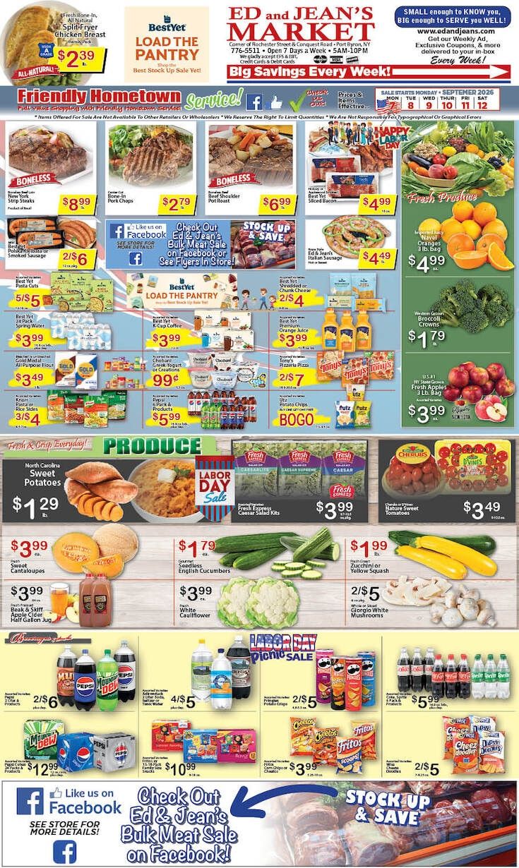 Ed and Jean's Market Weekly Ad September 6 - 12, 2026