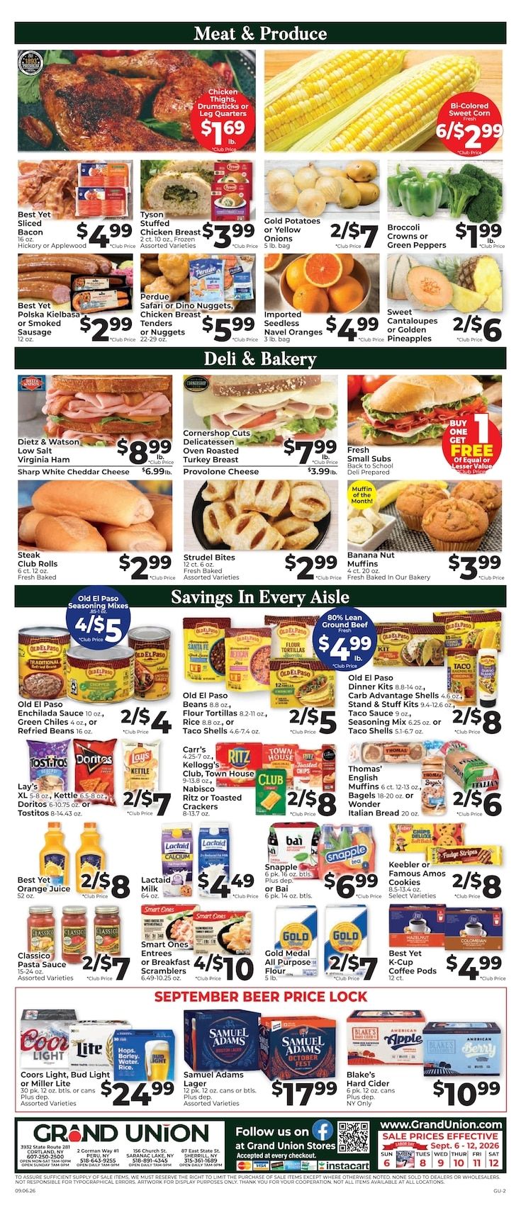 Grand Union (New York) Weekly Ad September 6 - 12, 2026