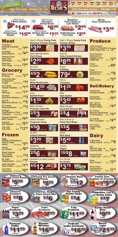 Rob's Family Market Weekly Ad September 6 - 12, 2026