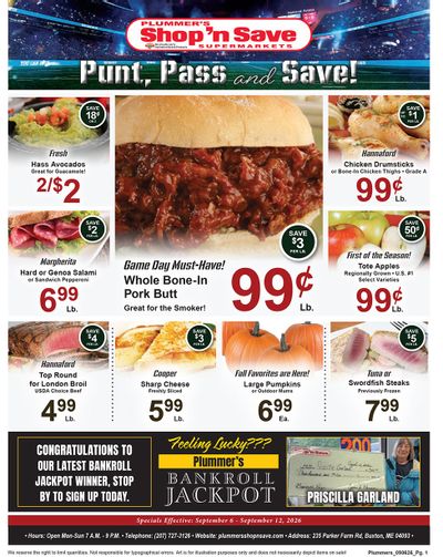 Plummer's Shop 'n Save Weekly Ad September 6 - 12, 2026