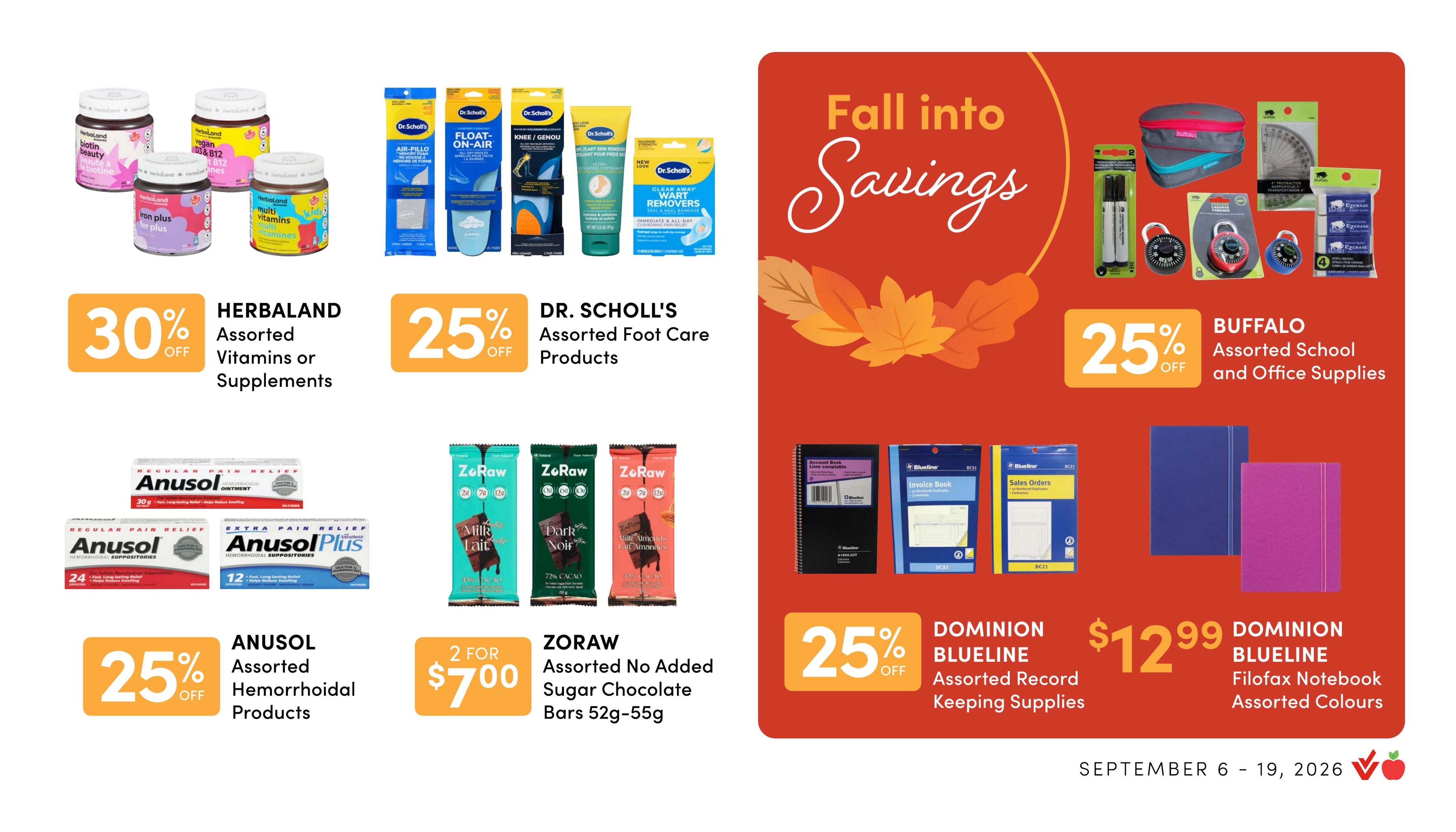 Apple Drugs Flyer September 6 to 19