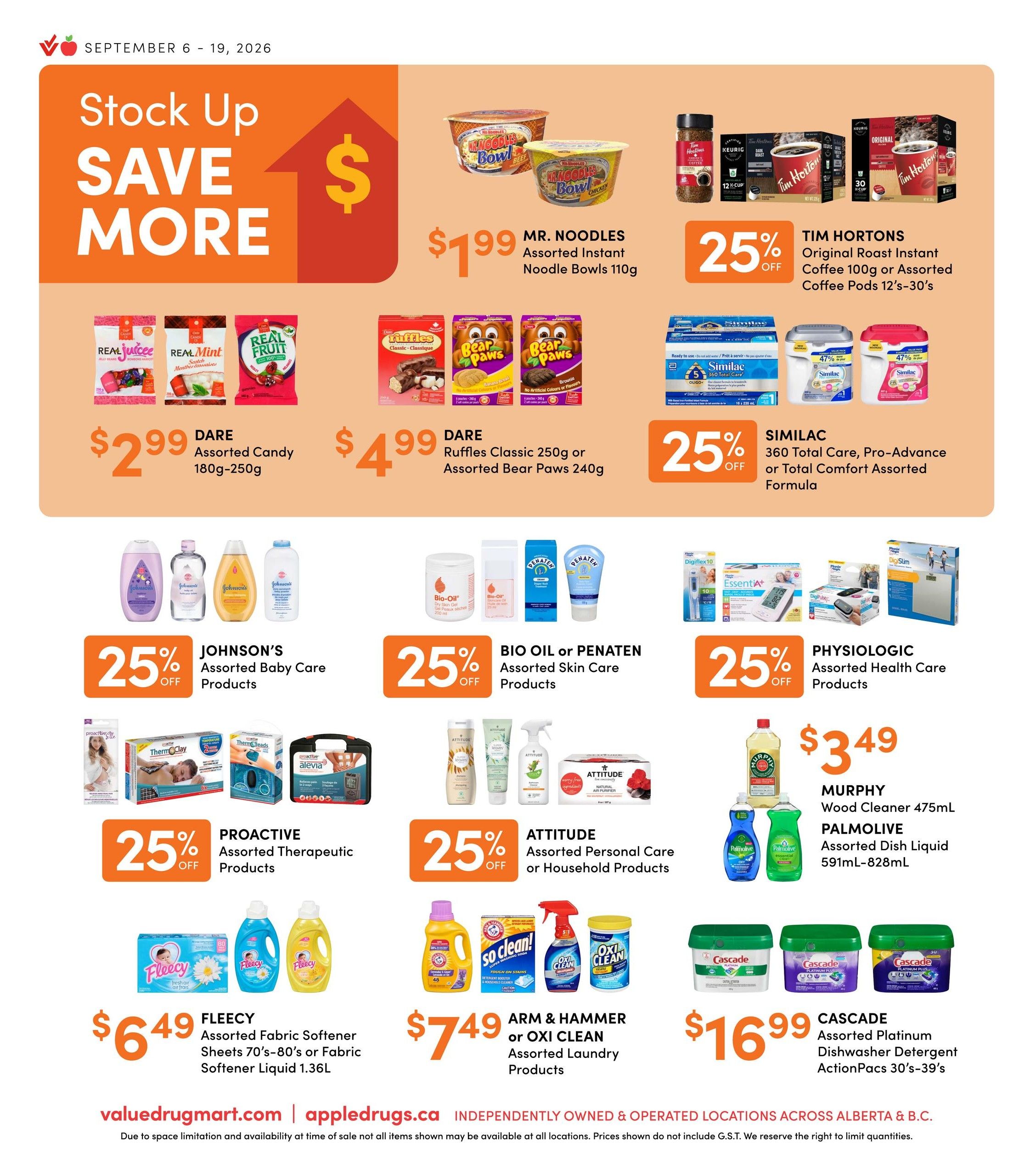 Apple Drugs Flyer September 6 to 19