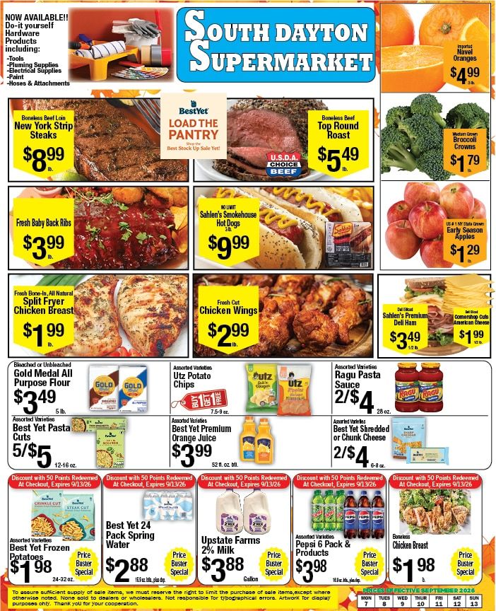 South Dayton Supermarket Weekly Ad September 7 - 13, 2026