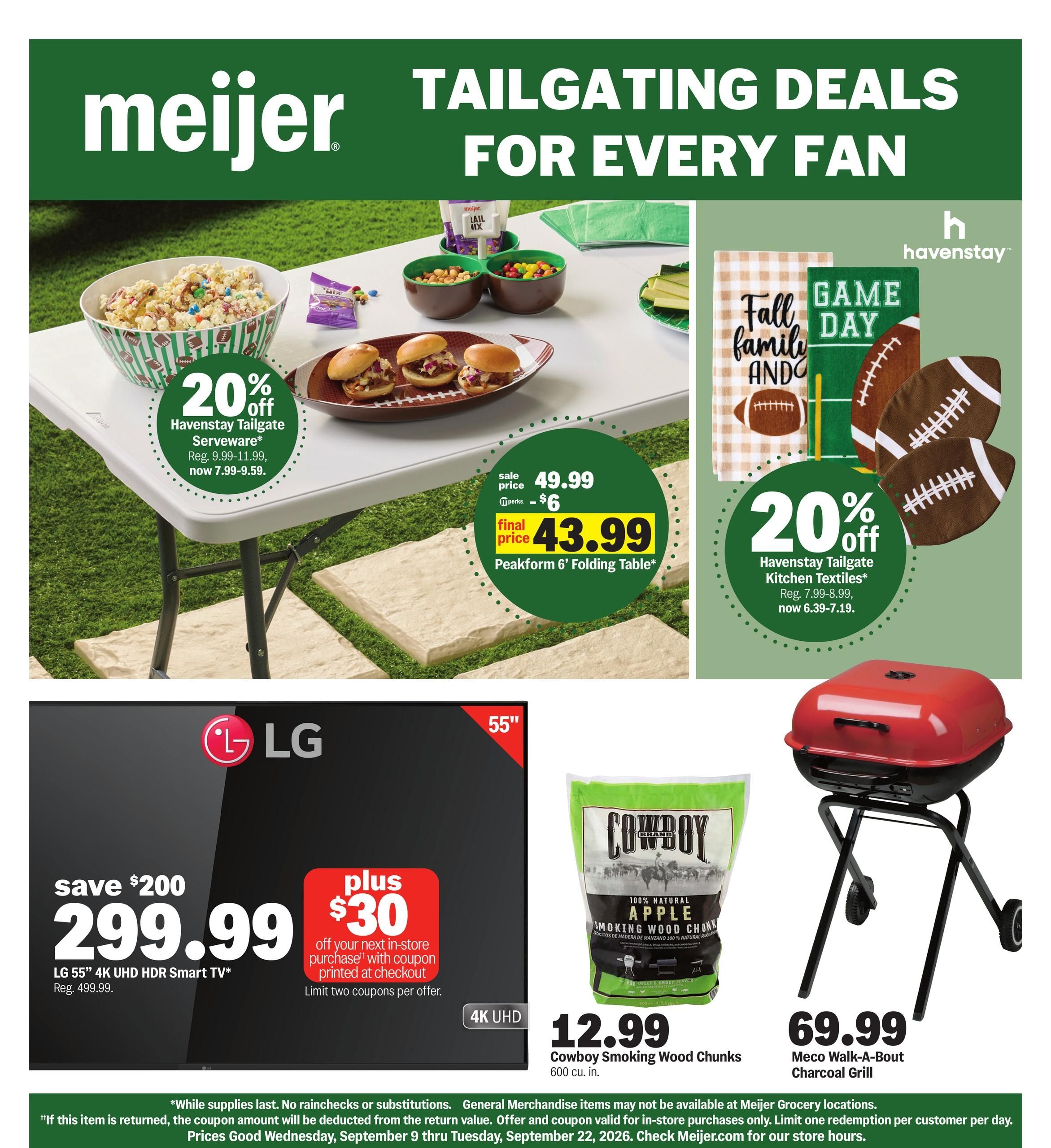 Meijer (Akron Area, OH) tailgating daels for every fan Weekly Ad September 9 - 15, 2026