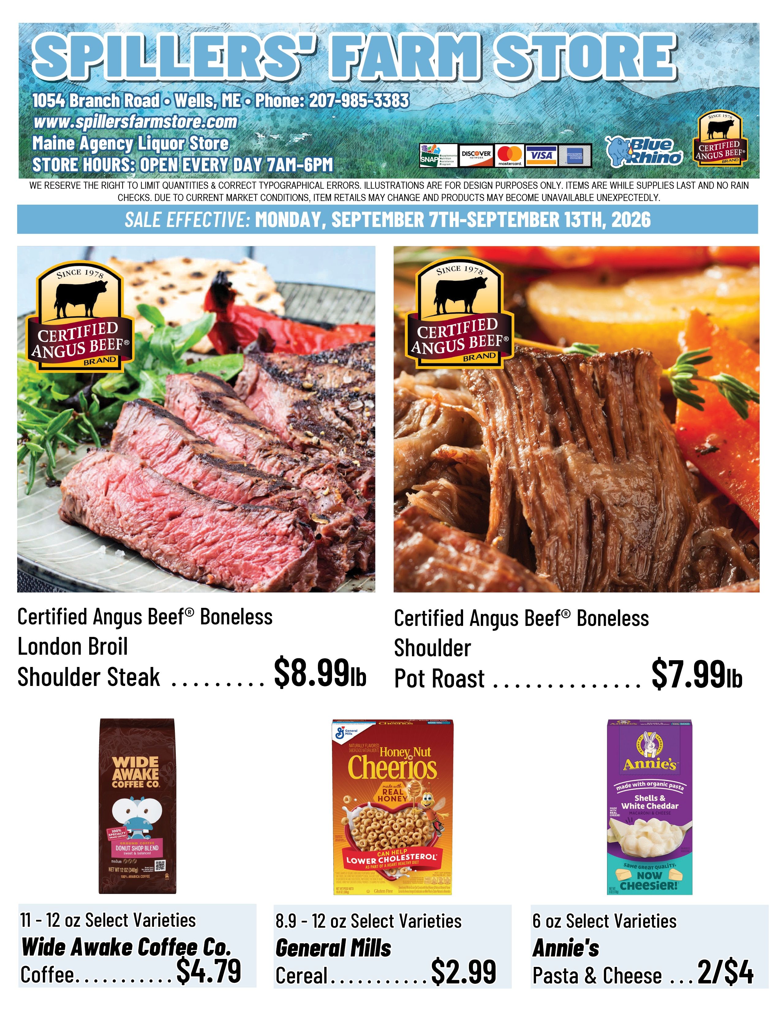 Spillers' Farm Store Weekly Ad September 7 - 13, 2026