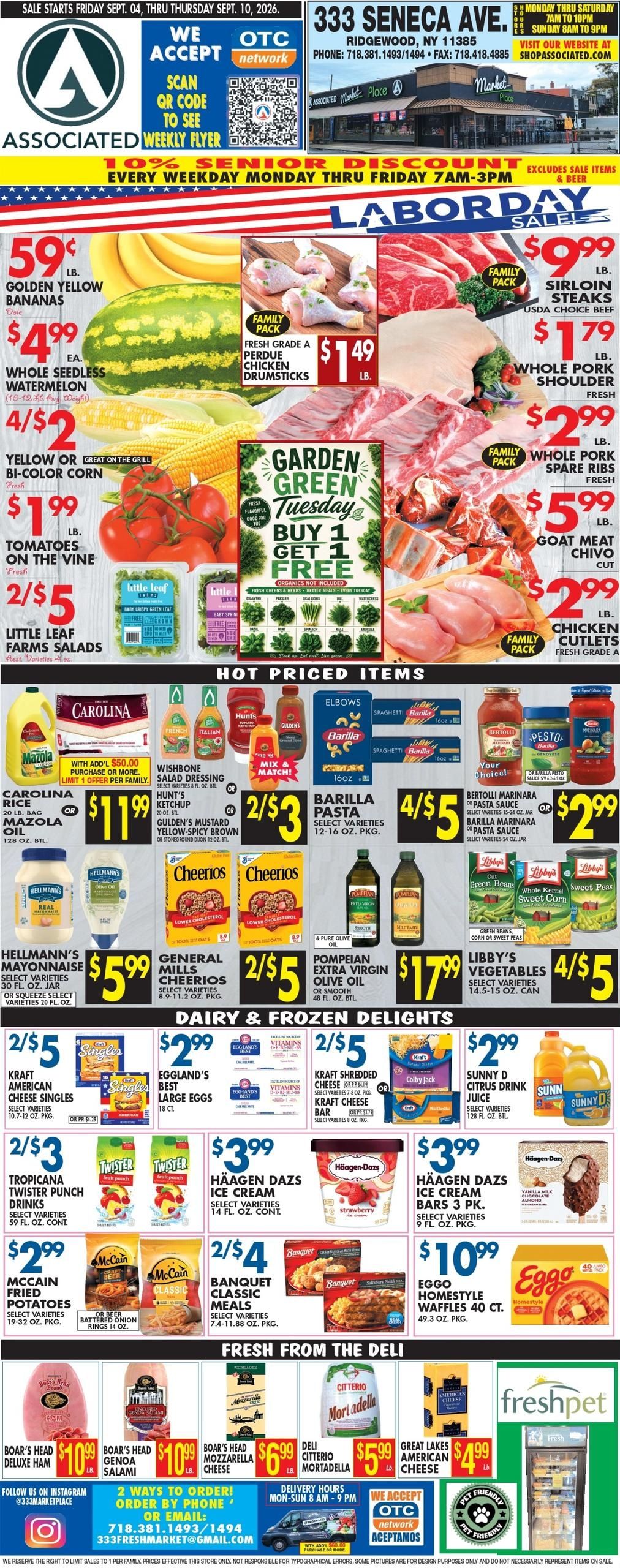 Associated Supermarkets (Ridgewood Area, NY) Weekly Ad September 4 - 10, 2026