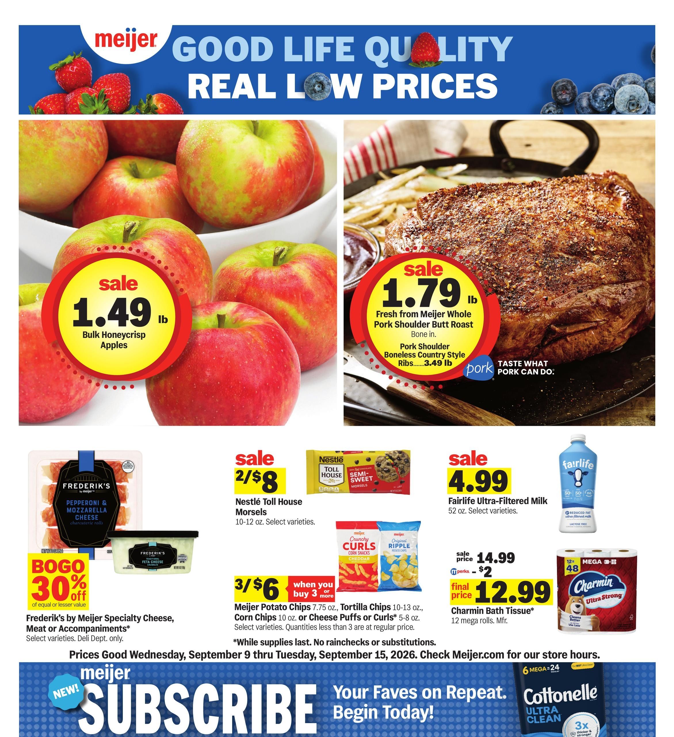 Meijer (Sheboygan Falls Area, WI) Weekly Ad September 9 - 15, 2026