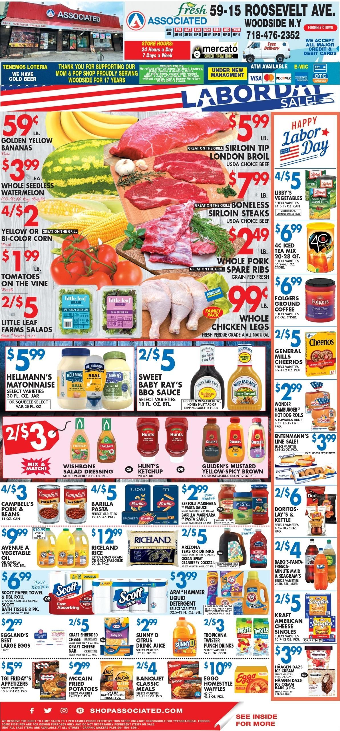 Associated Supermarkets (East Elmhurst Area, NY) Weekly Ad September 4 - 10, 2026