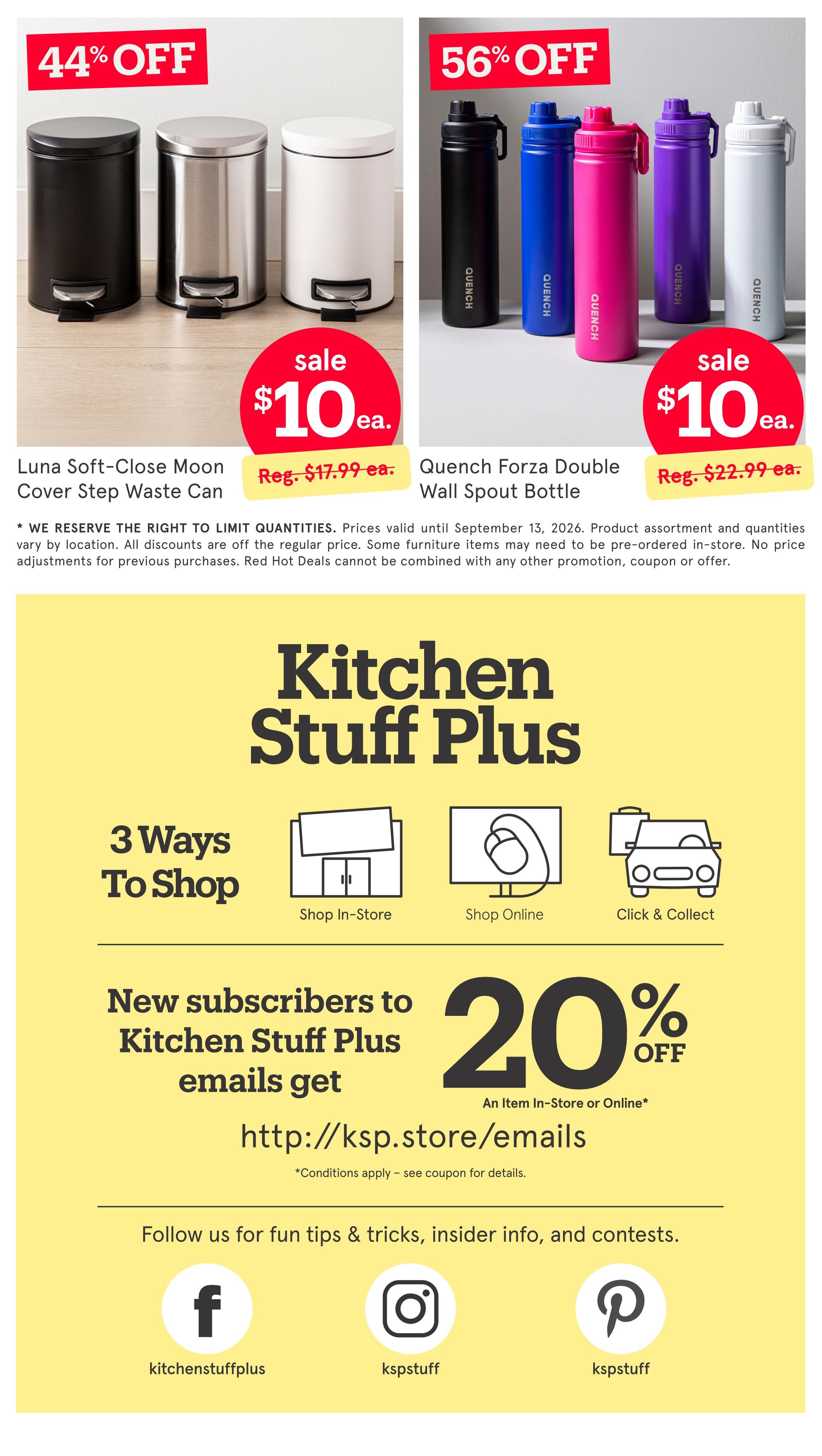Kitchen Stuff Plus Red Hot Deals Flyer September 8 to 13