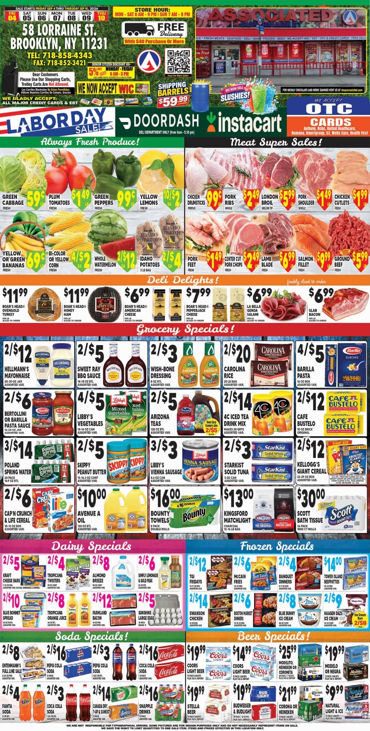 Associated Supermarkets (Brooklyn Area, NY) Weekly Ad September 4 - 10, 2026