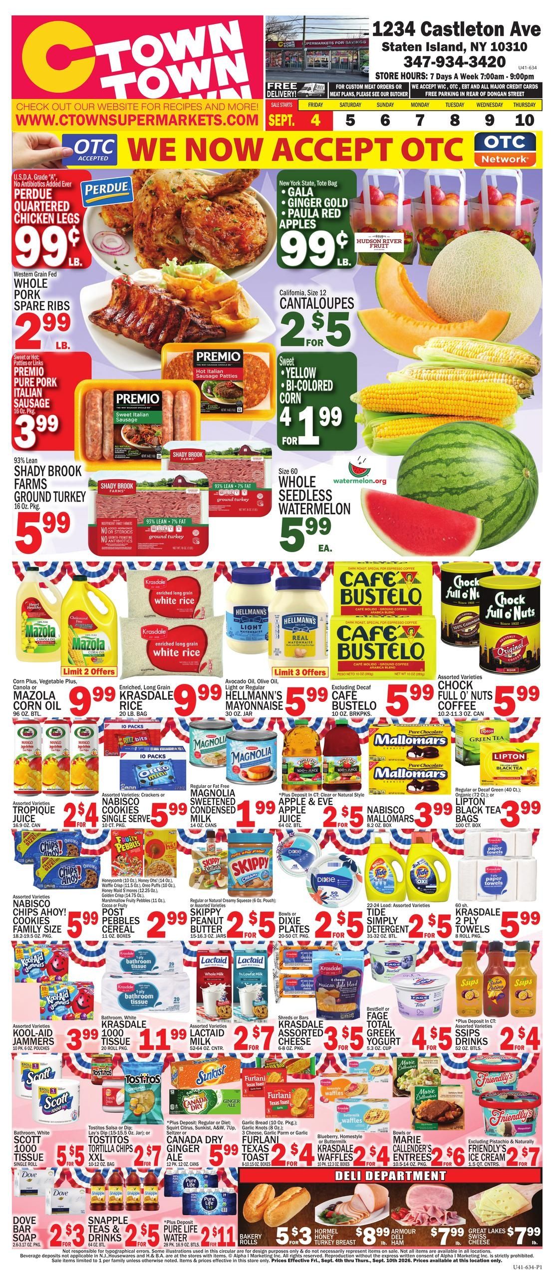 C Town (Staten Island Area, NY) Weekly Ad September 4 - 10, 2026