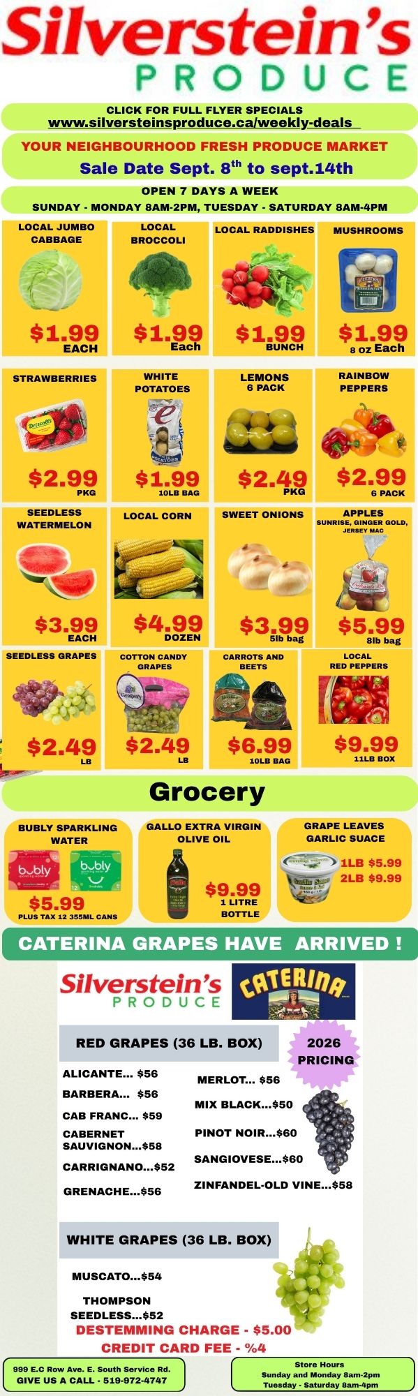 Silverstein's Produce Flyer September 8 to 14