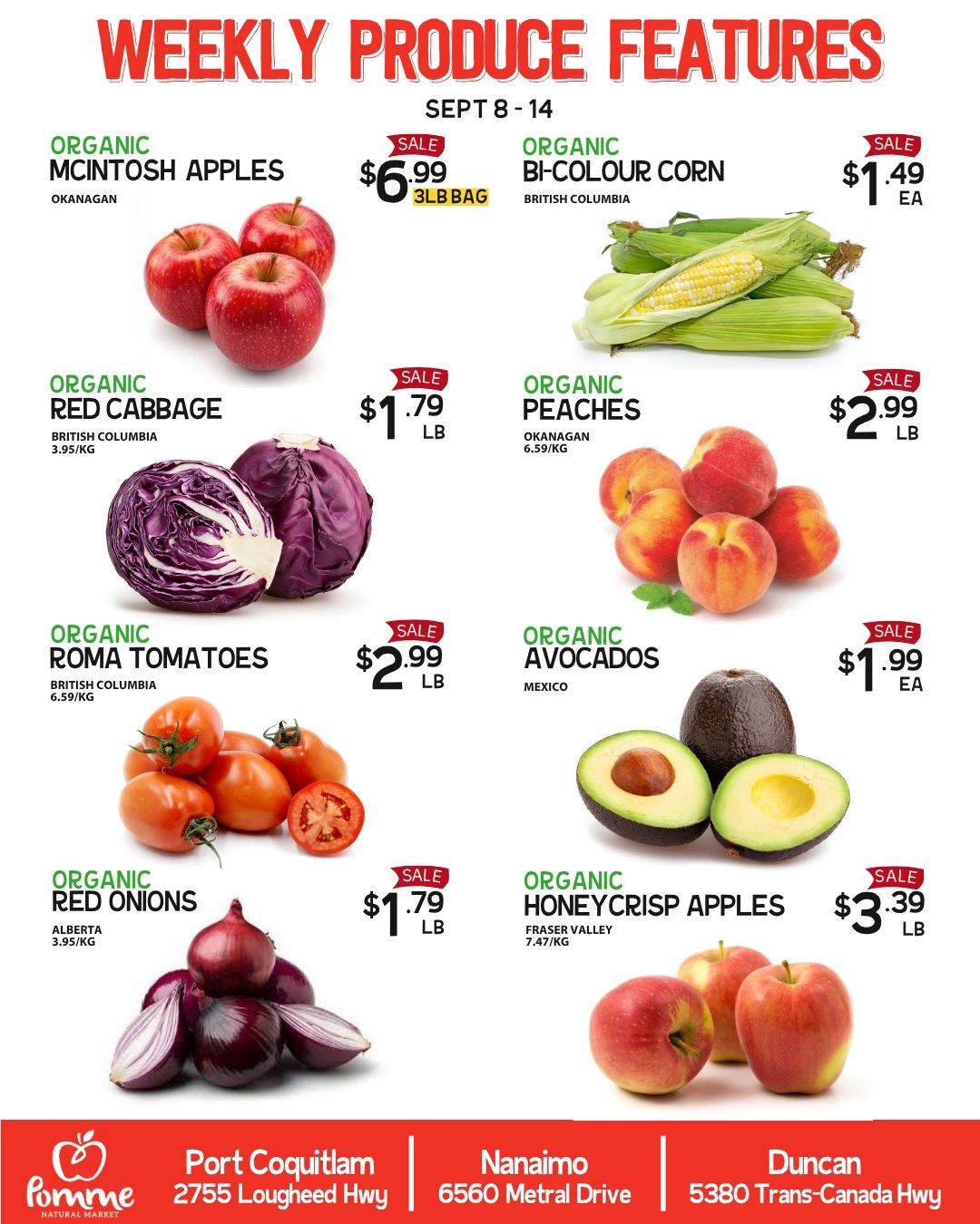 Pomme Natural Market Weekly Produce Flyer September 8 to 14
