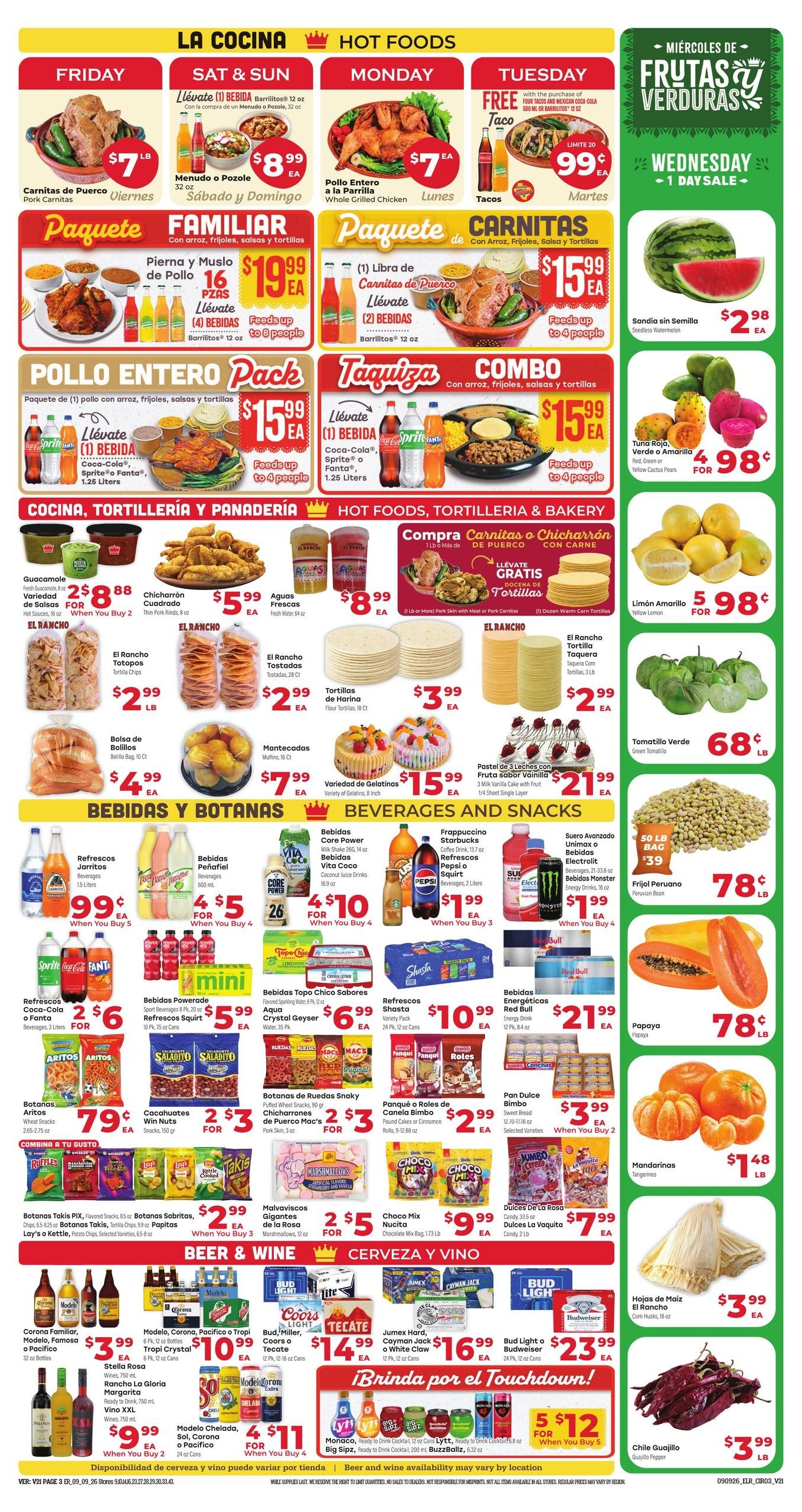 El Rancho Supermercado (Allen Area, TX) Weekly Ad September 9 - 15, 2026