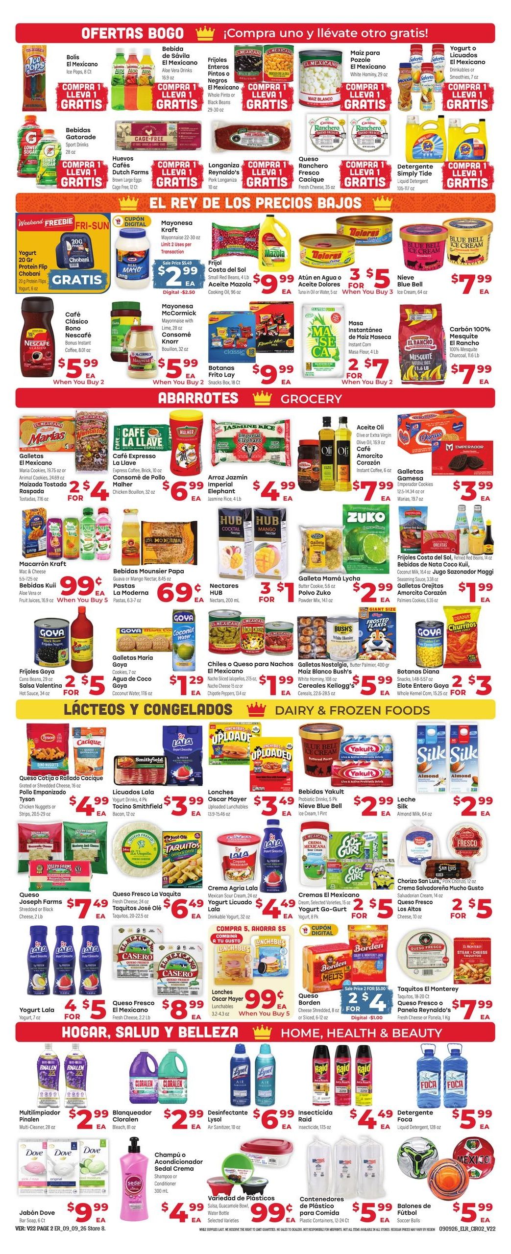 El Rancho Supermercado (Mesquite Area, TX) Weekly Ad September 9 - 15, 2026