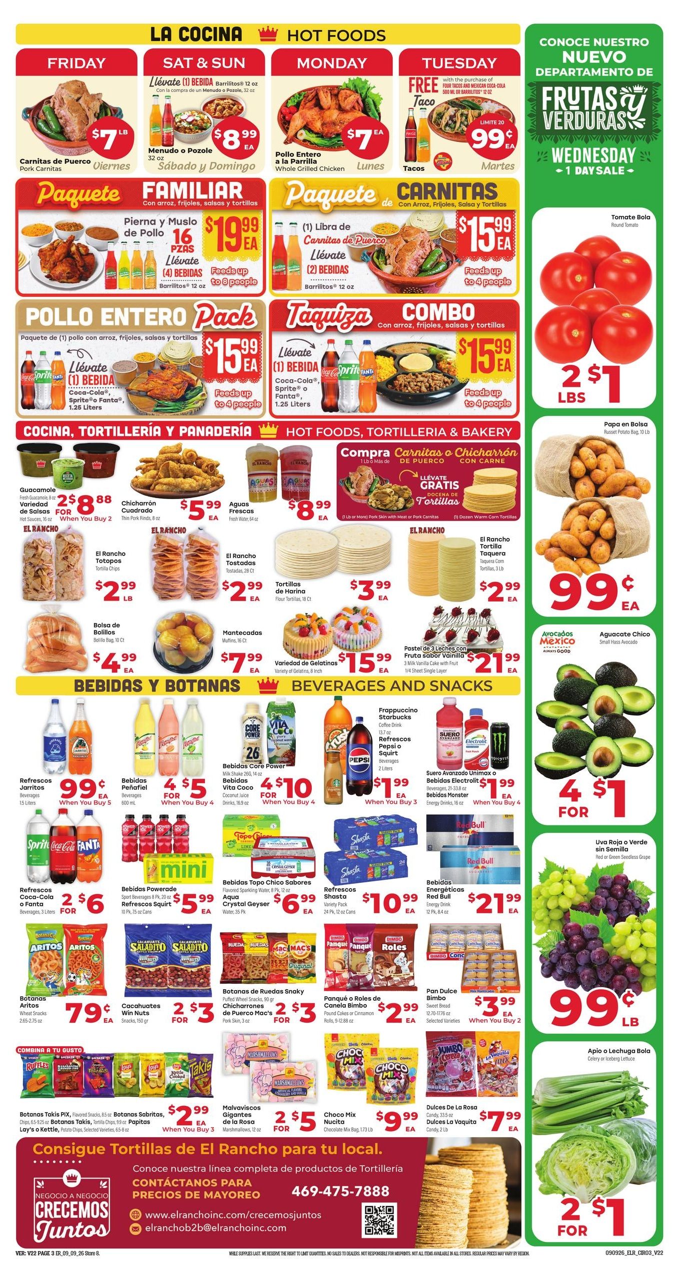 El Rancho Supermercado (Mesquite Area, TX) Weekly Ad September 9 - 15, 2026
