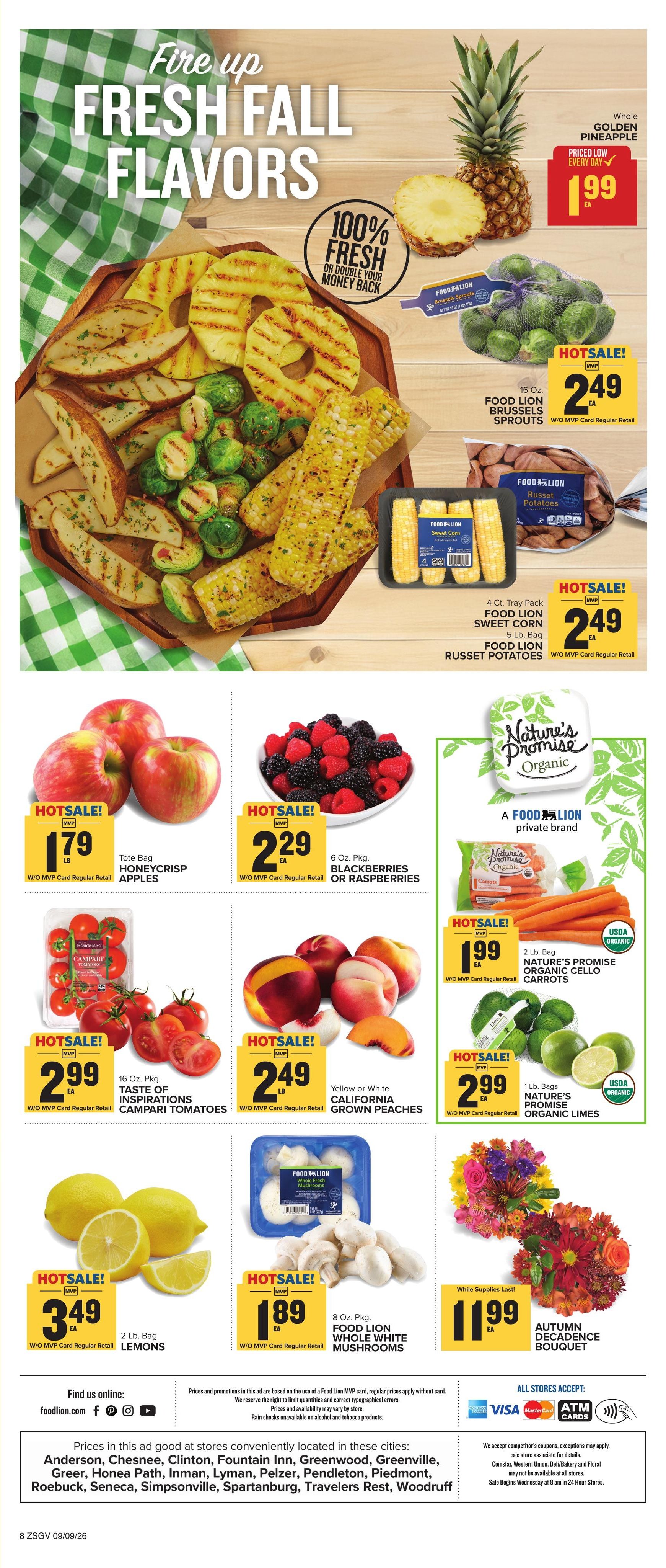Food Lion (Simpsonville Area, SC) Weekly Ad September 9 - 15, 2026