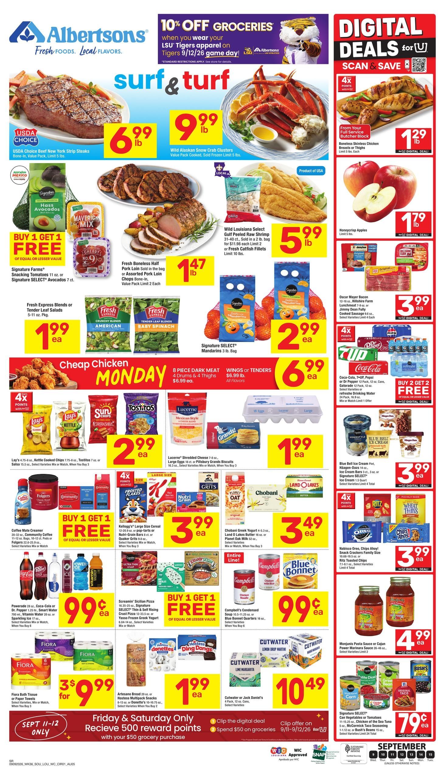 Albertsons (Belcher Area, LA) Weekly Ad September 9 - 15, 2026