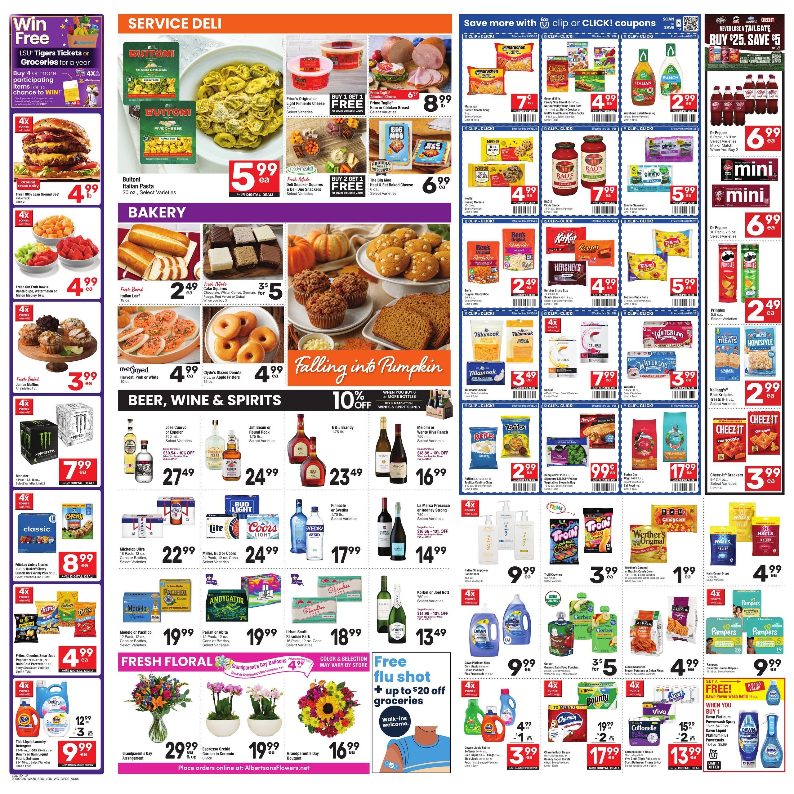 Albertsons (Belcher Area, LA) Weekly Ad September 9 - 15, 2026