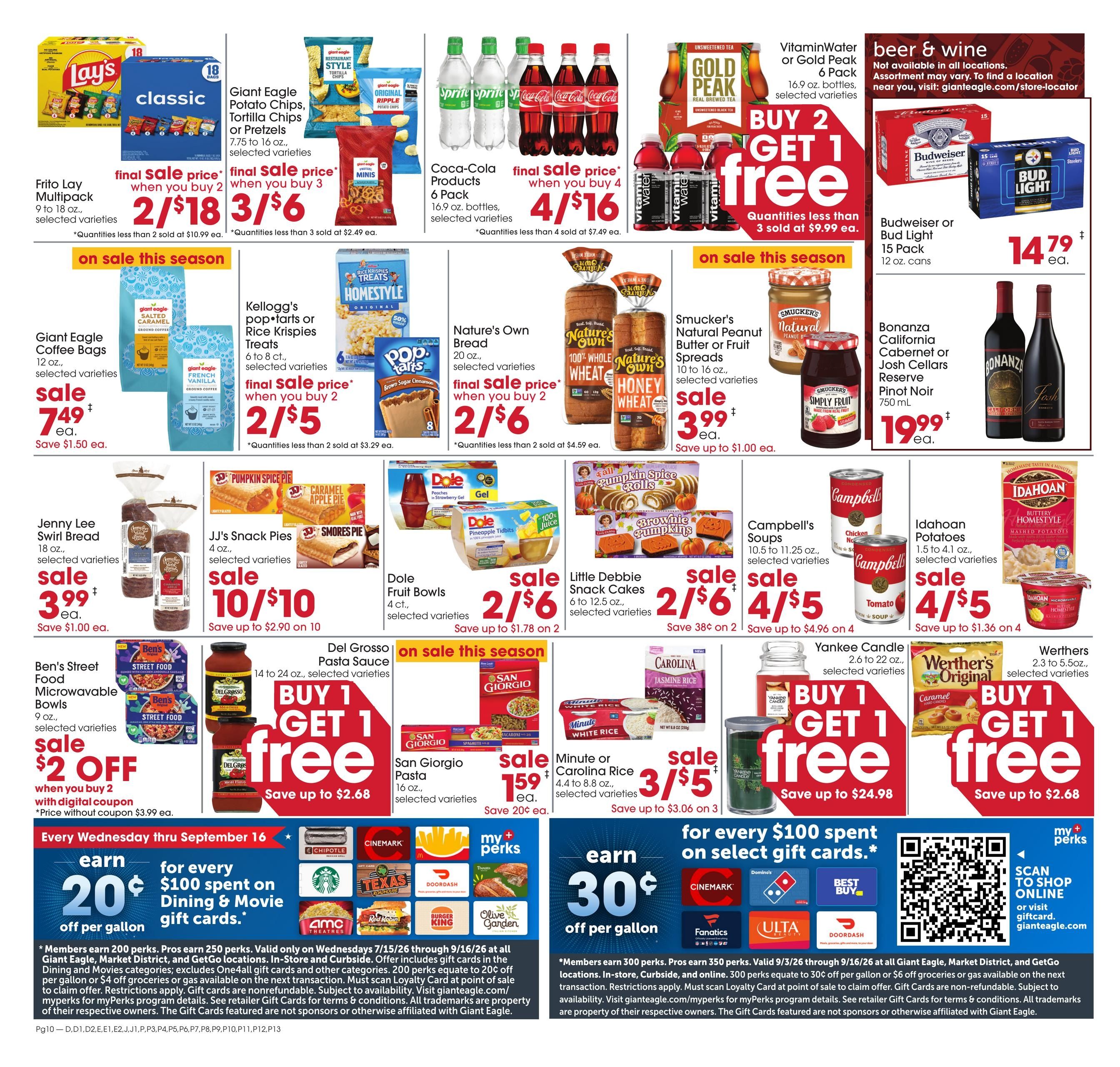 Giant Eagle (Cumberland Area, MD) Weekly Ad September 10 - 16, 2026