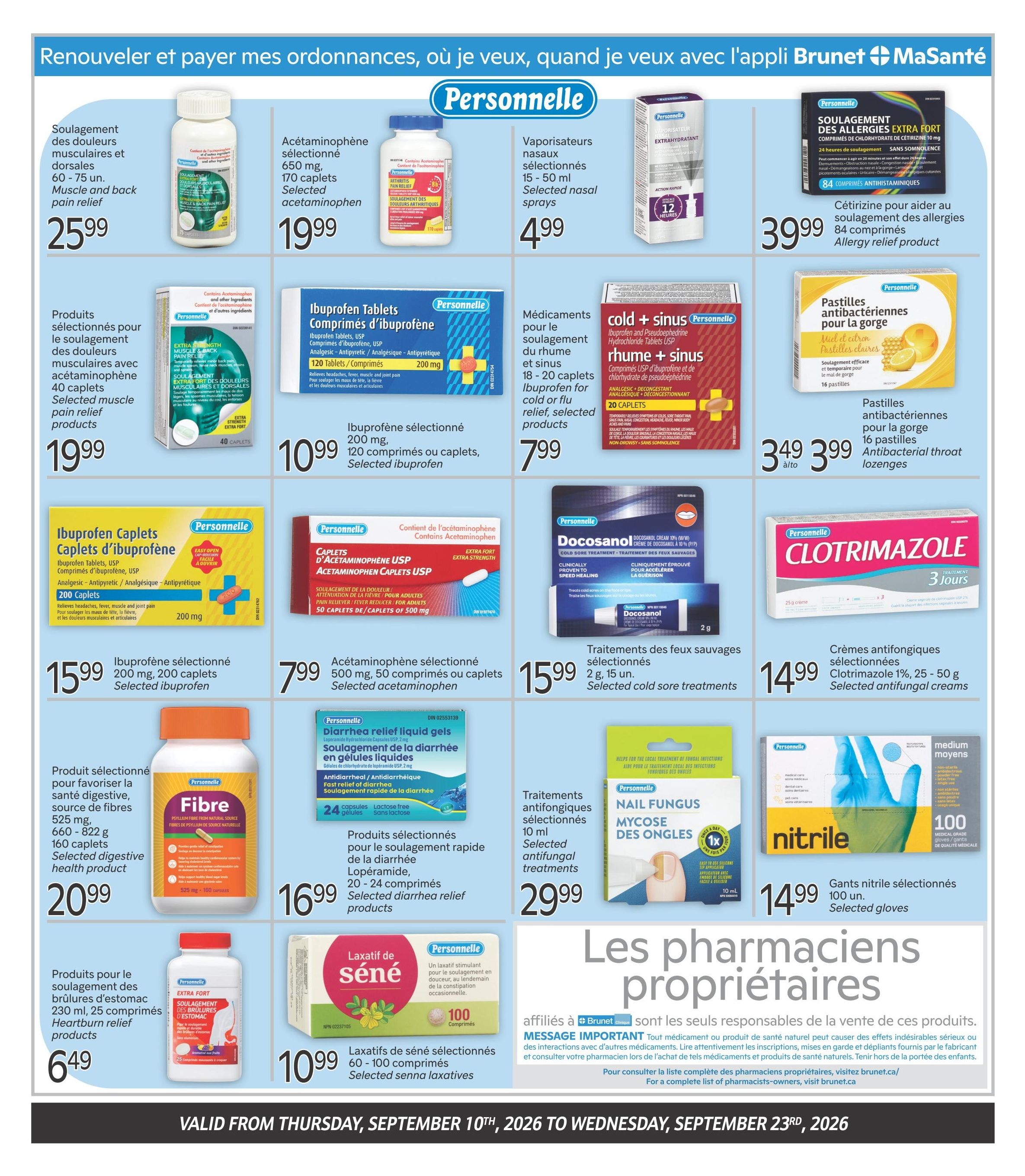 Brunet Clinique Flyer September 10 to 23