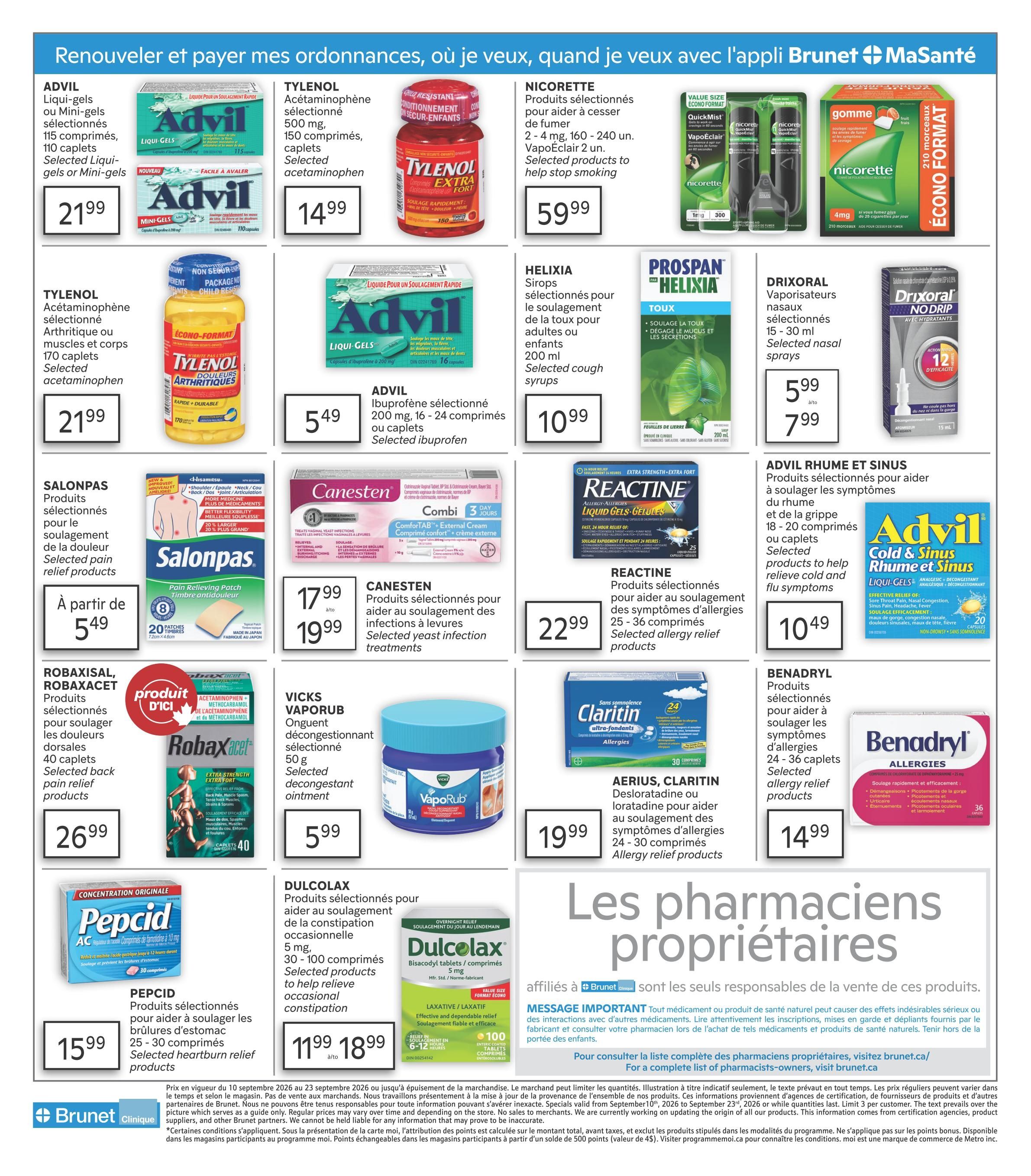 Brunet Clinique Flyer September 10 to 23