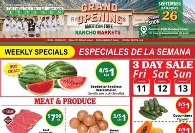 Rancho Markets Weekly Ad September 8 - 14, 2026