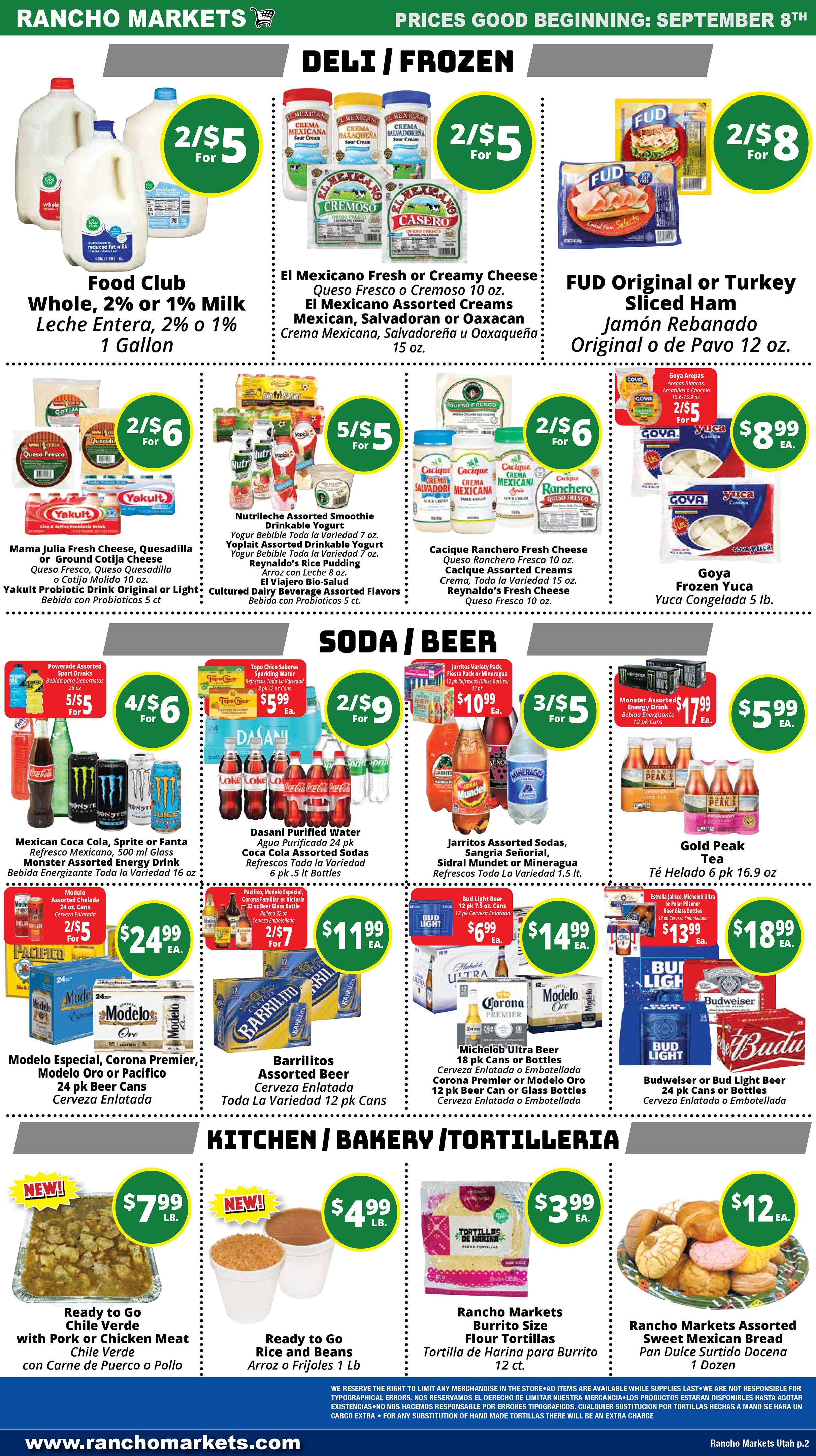 Rancho Markets Weekly Ad September 8 - 14, 2026
