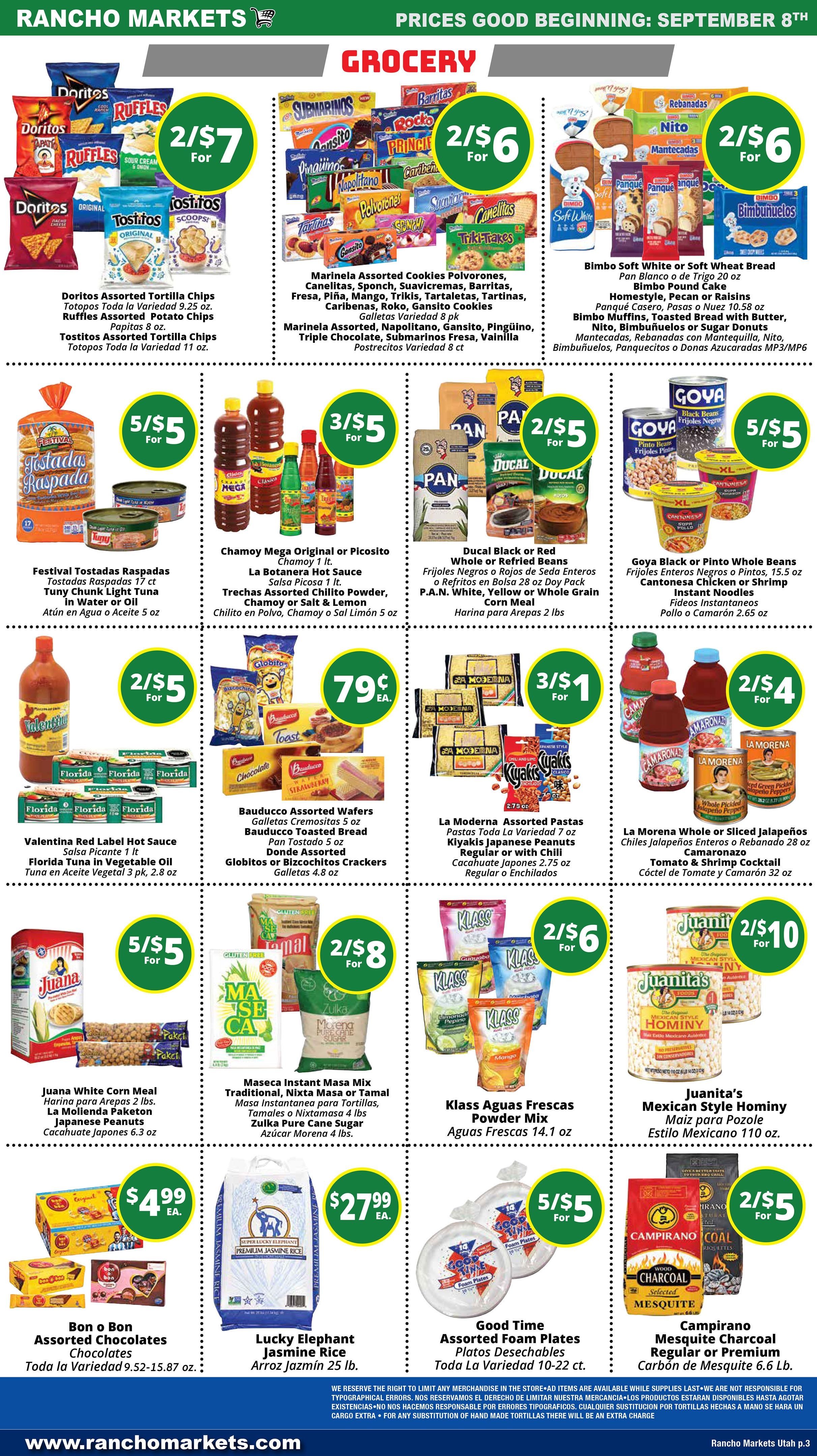 Rancho Markets Weekly Ad September 8 - 14, 2026