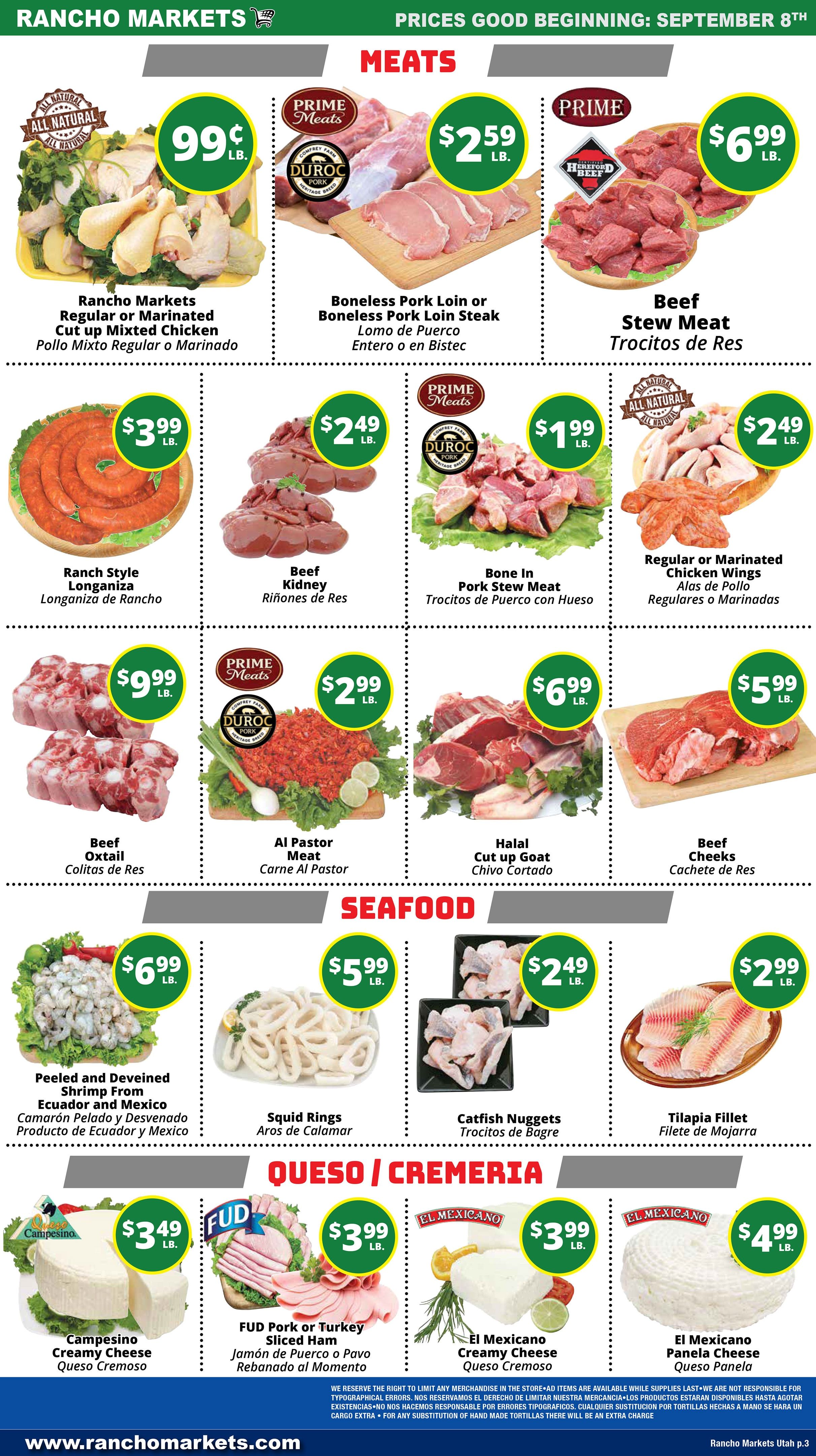 Rancho Markets Weekly Ad September 8 - 14, 2026