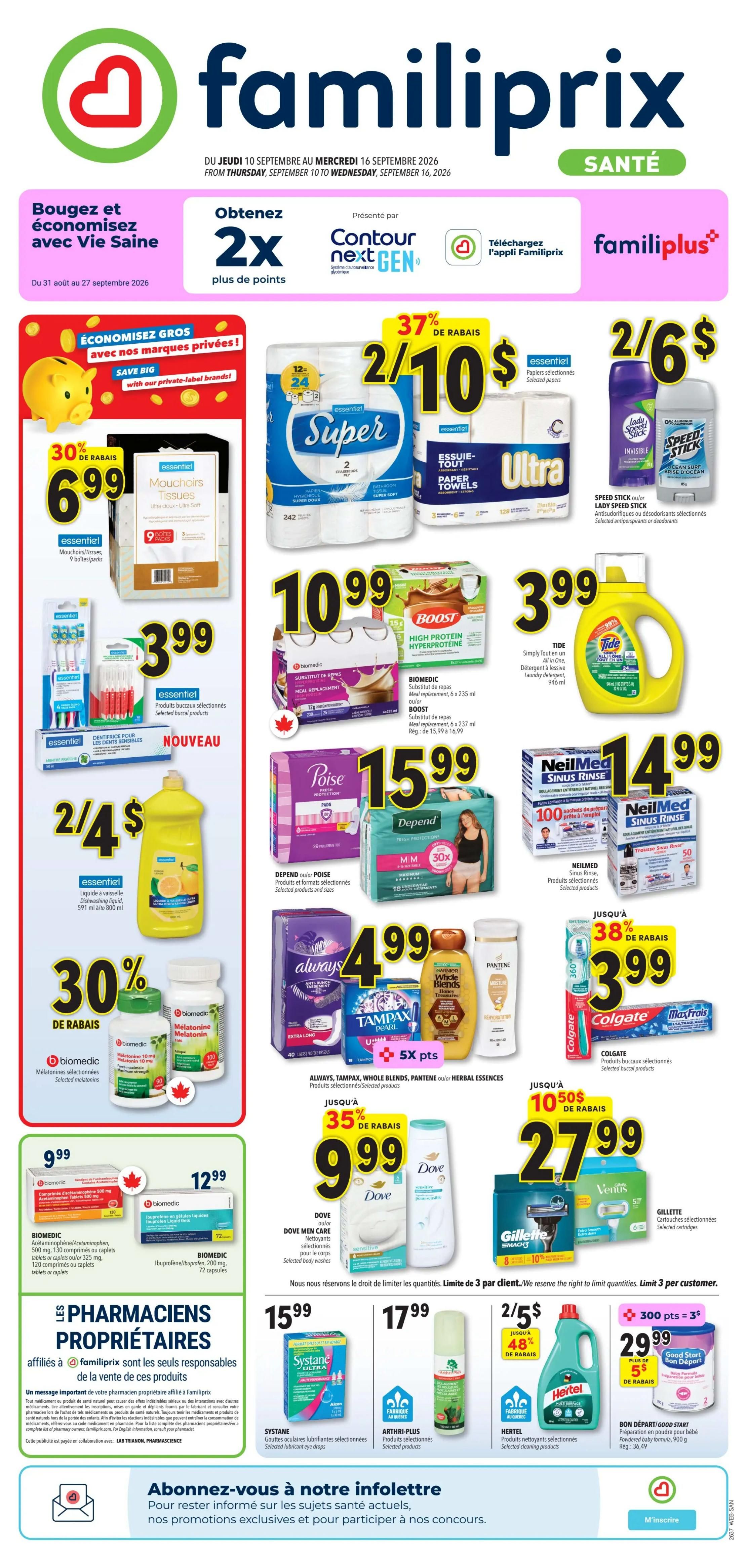 Familiprix Sante Flyer September 10 to 16