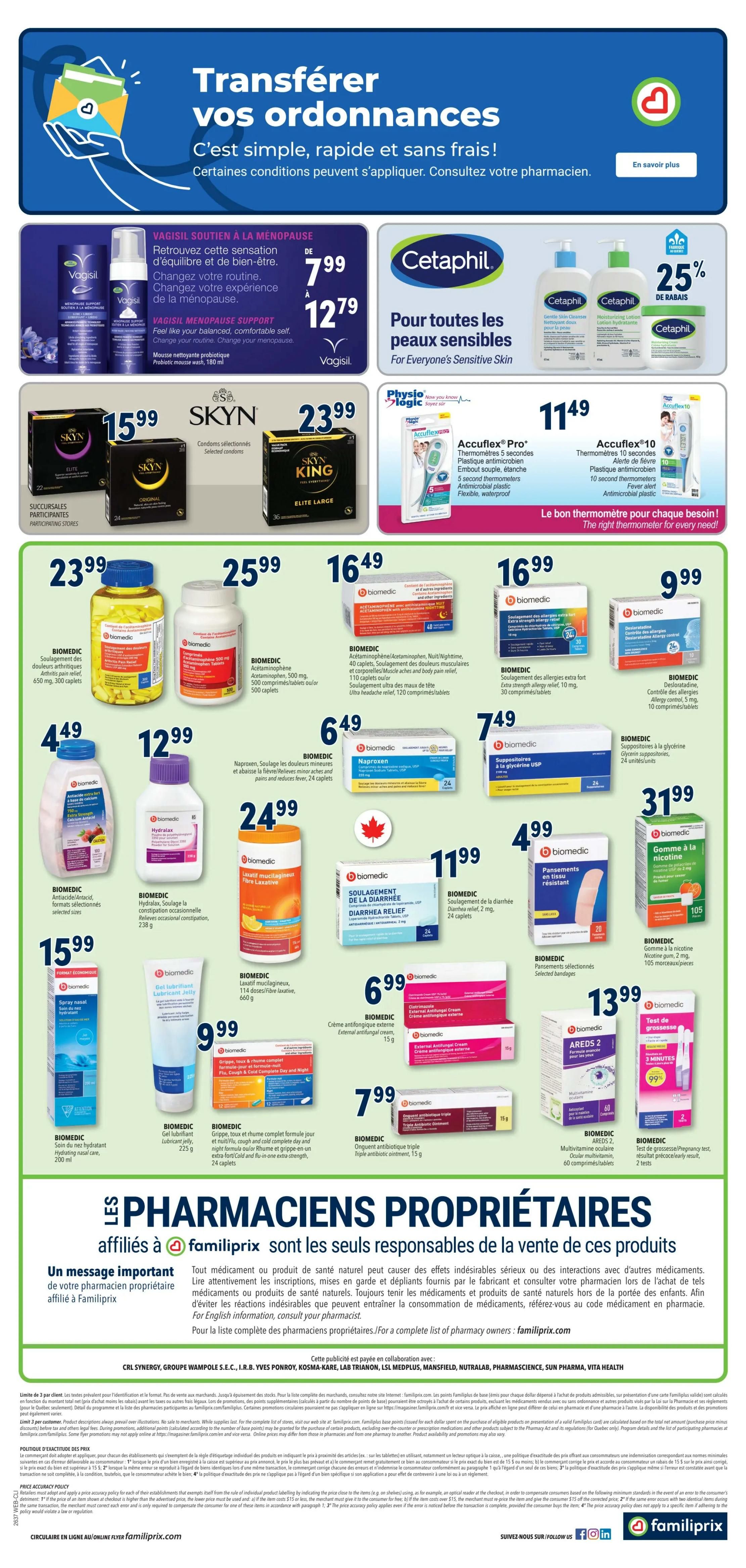 Familiprix Clinique Flyer September 10 to 16