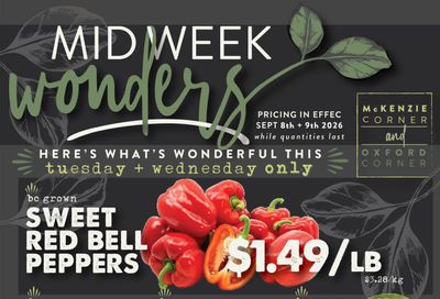 The Root Cellar Mid-Week Flyer September 8 and 9
