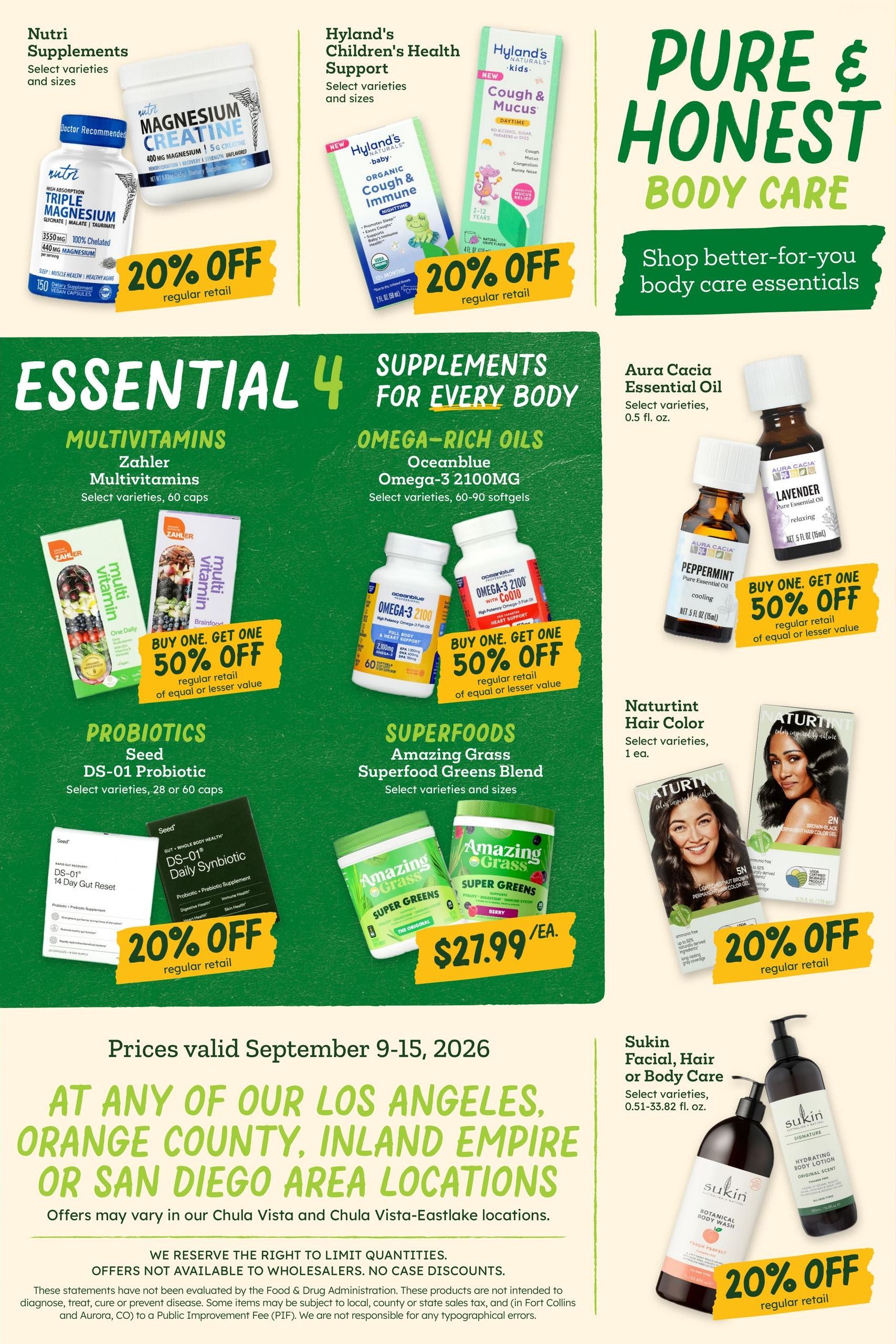 Sprouts Farmers Market (Alhambra Area, CA) Weekly Ad September 9 - 15, 2026