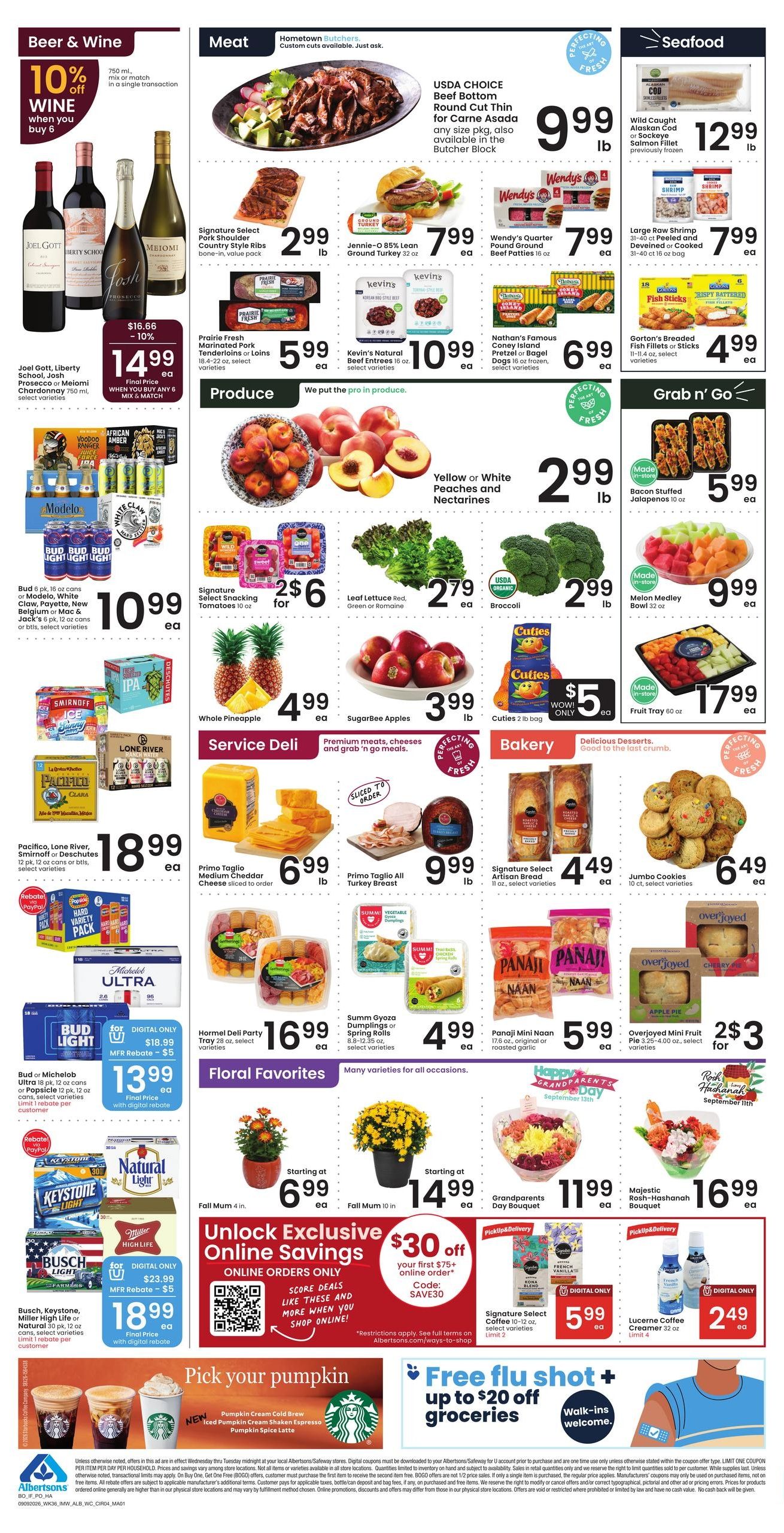 Albertsons (Bellevue Area, ID) Weekly Ad September 9 - 15, 2026