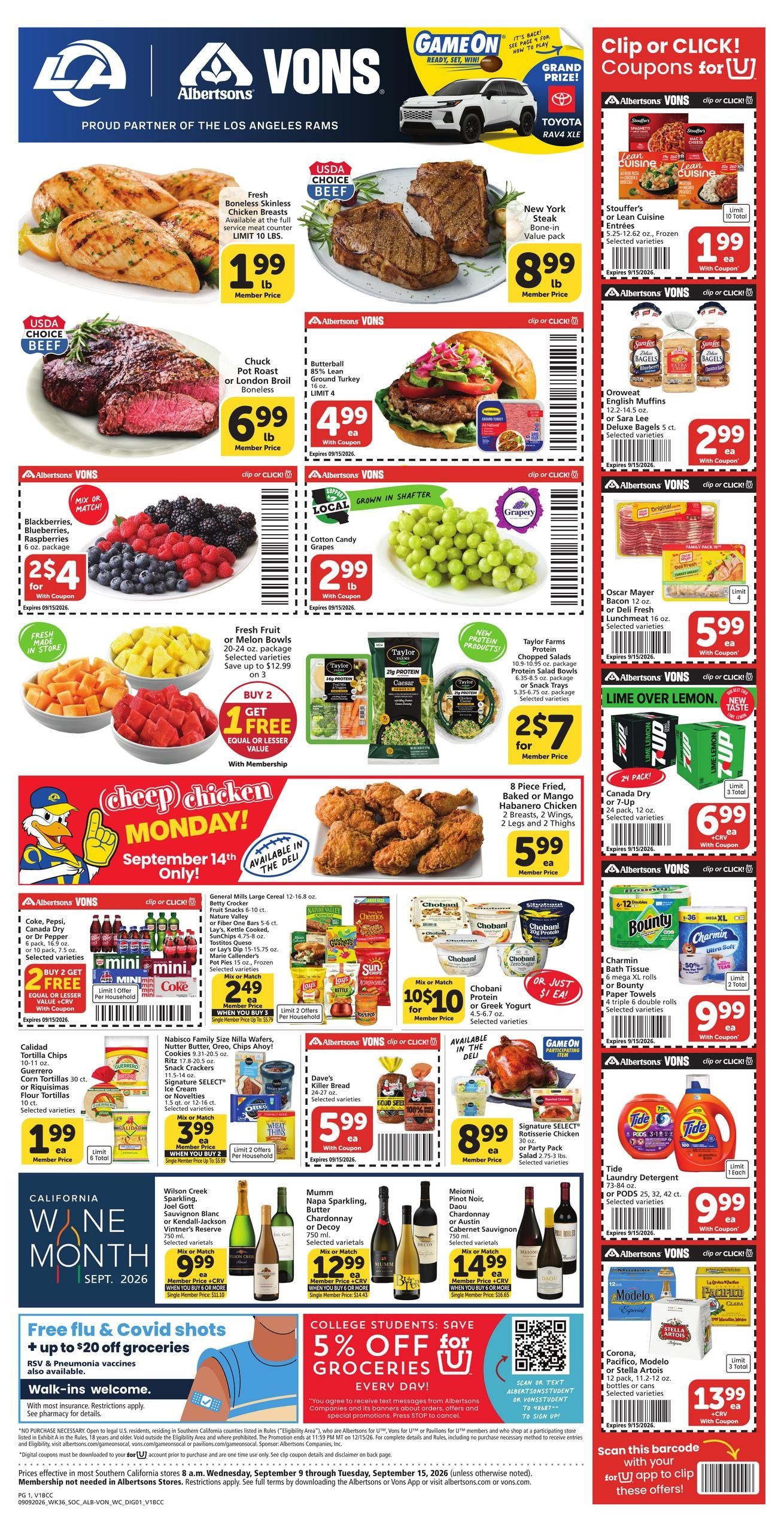 Albertsons (Hesperia Area, CA) Weekly Ad September 9 - 15, 2026