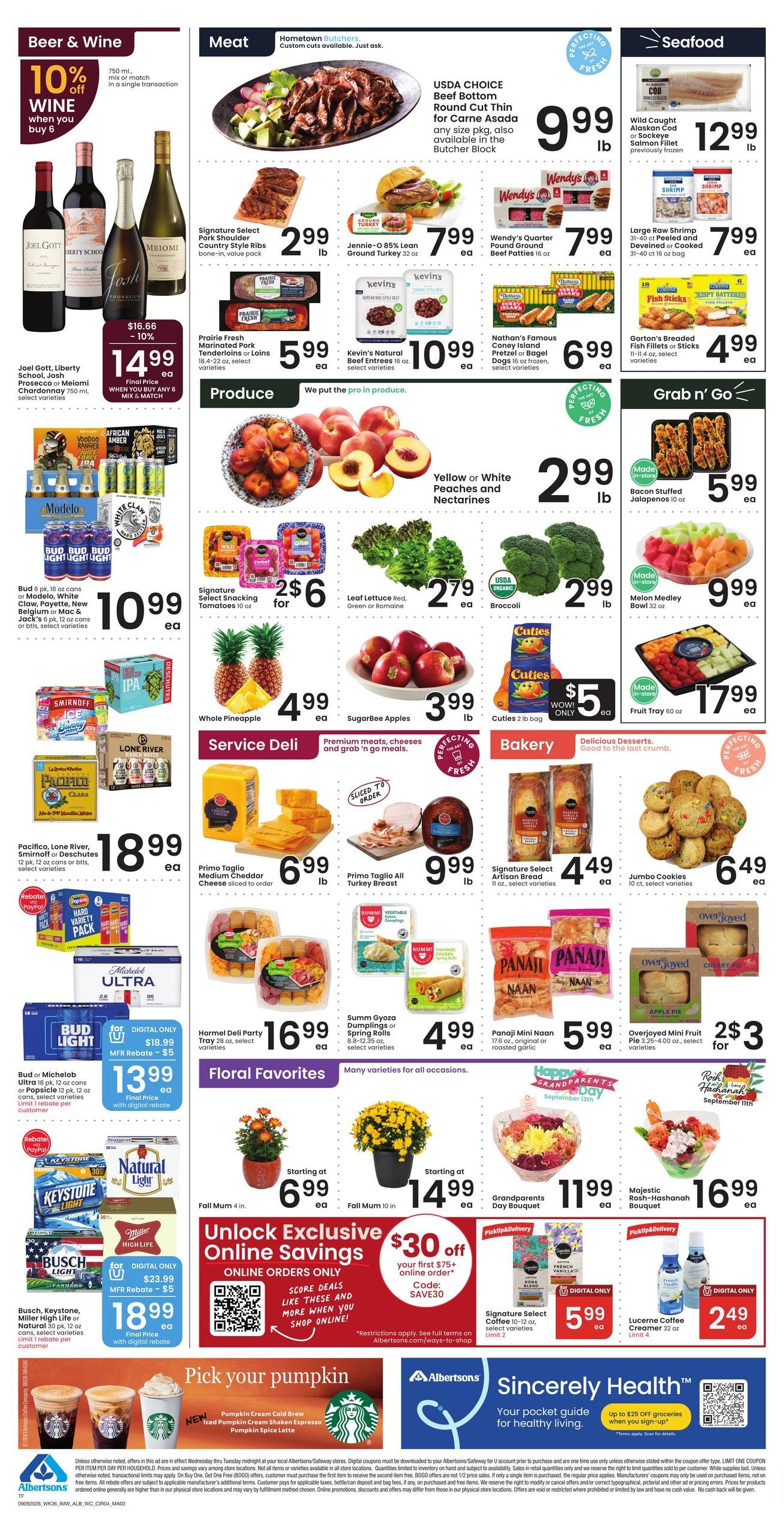 Albertsons (Twin Falls Area, ID) Weekly Ad September 9 - 15, 2026