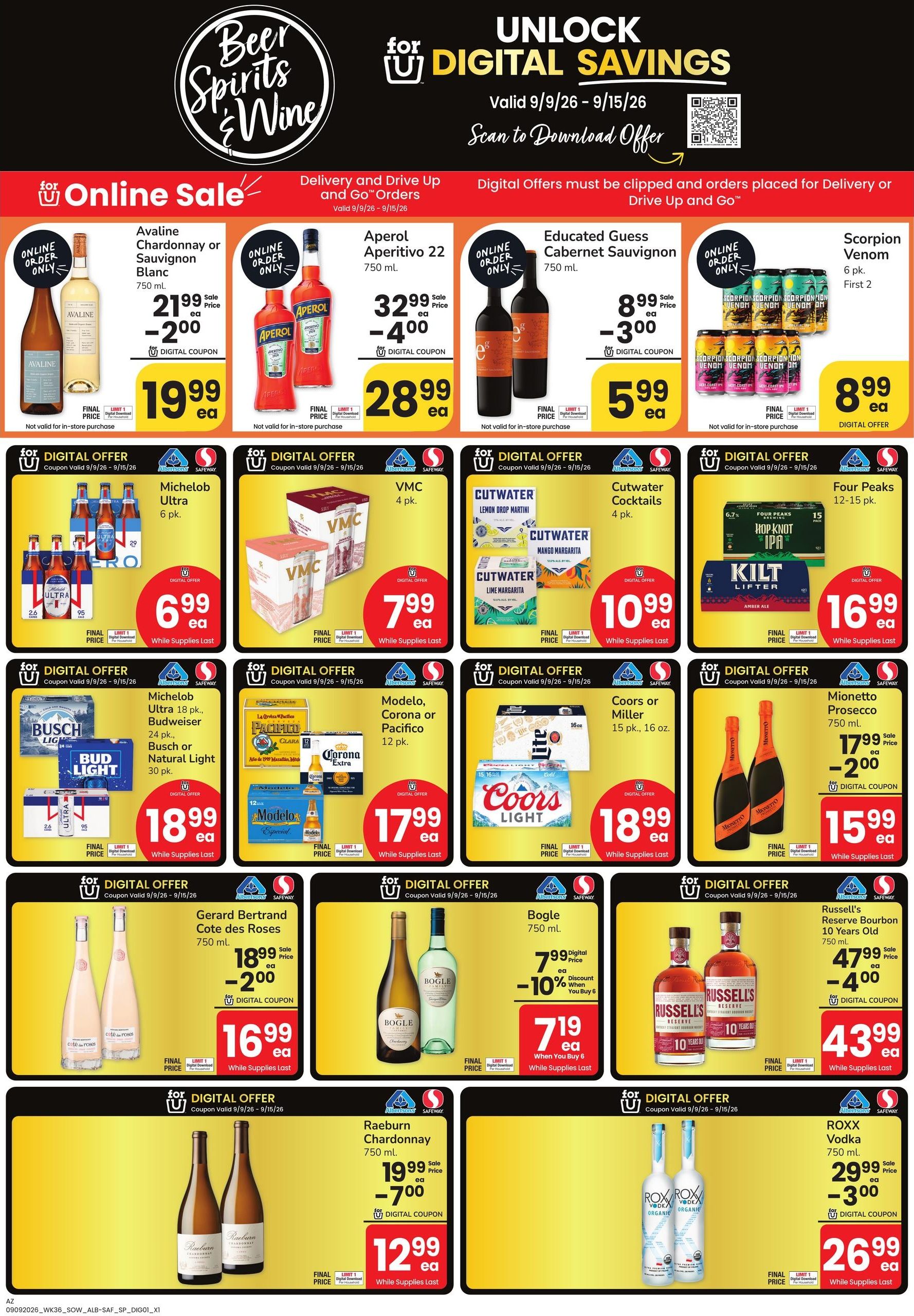 Albertsons (Phoenix-Yuma Area, AZ) Weekly Ad September 9 - 15, 2026