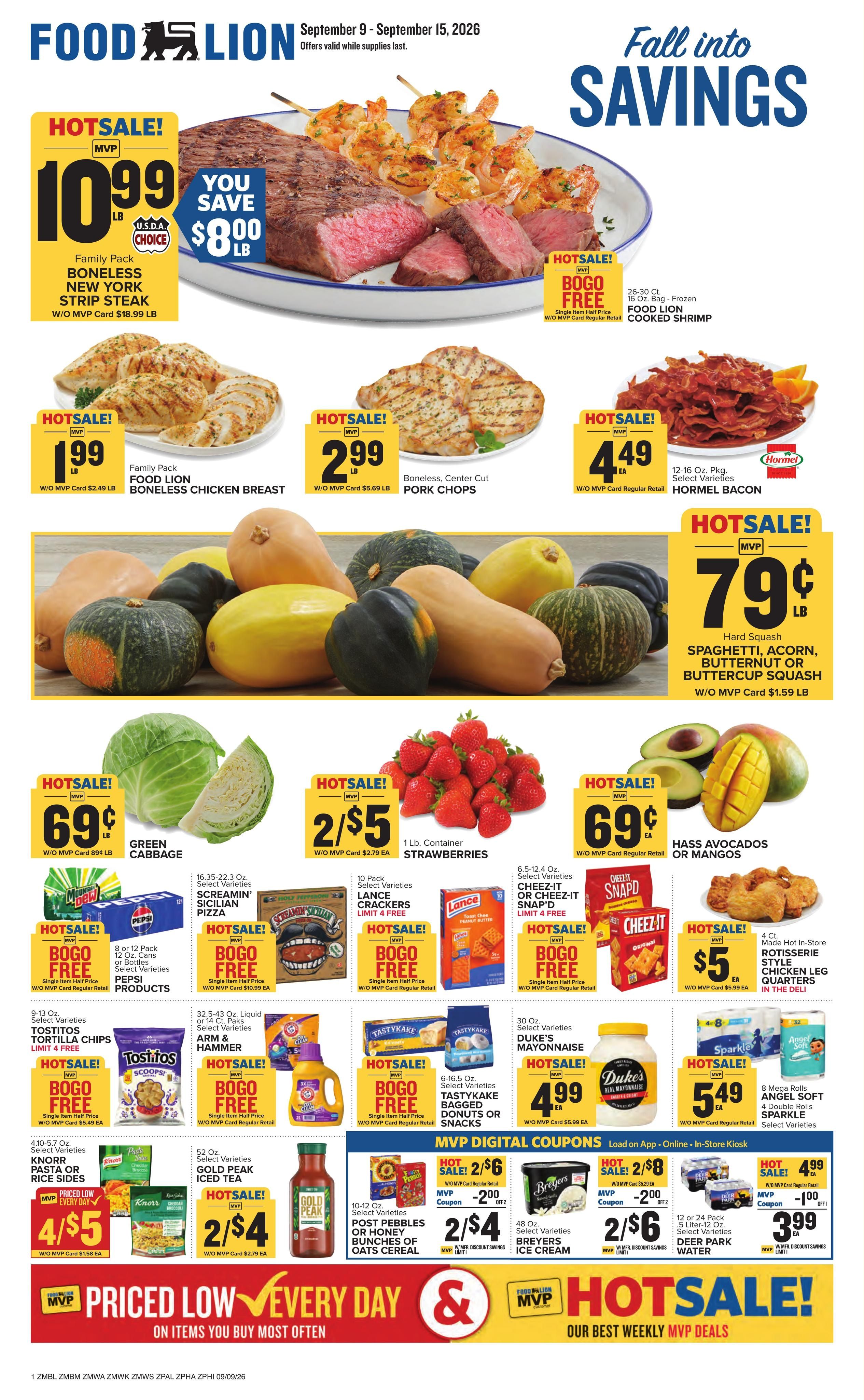 Food Lion (Cumberland Area, MD) Weekly Ad September 9 - 15, 2026