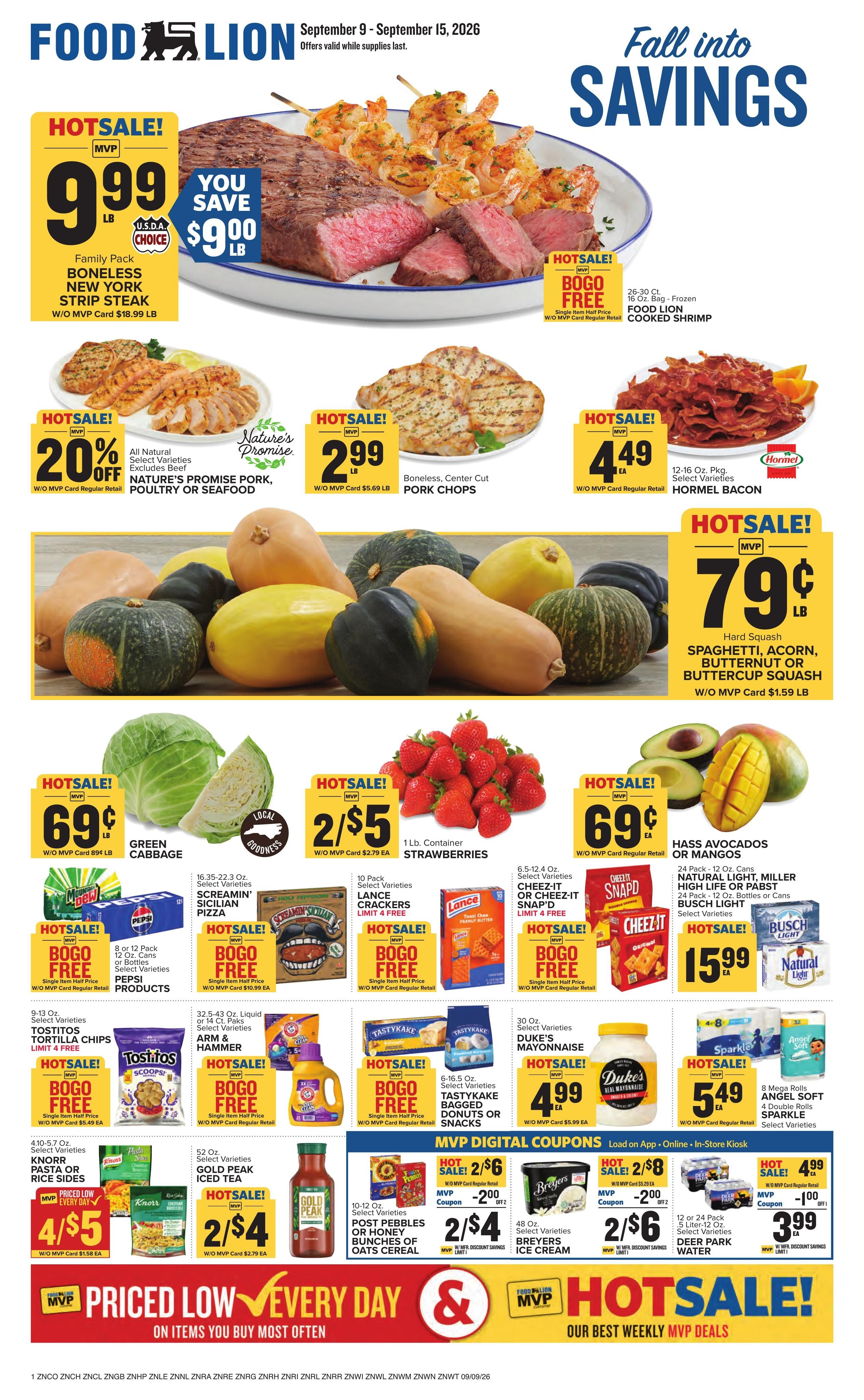 Food Lion (Durham Area, NC) Weekly Ad September 9 - 15, 2026